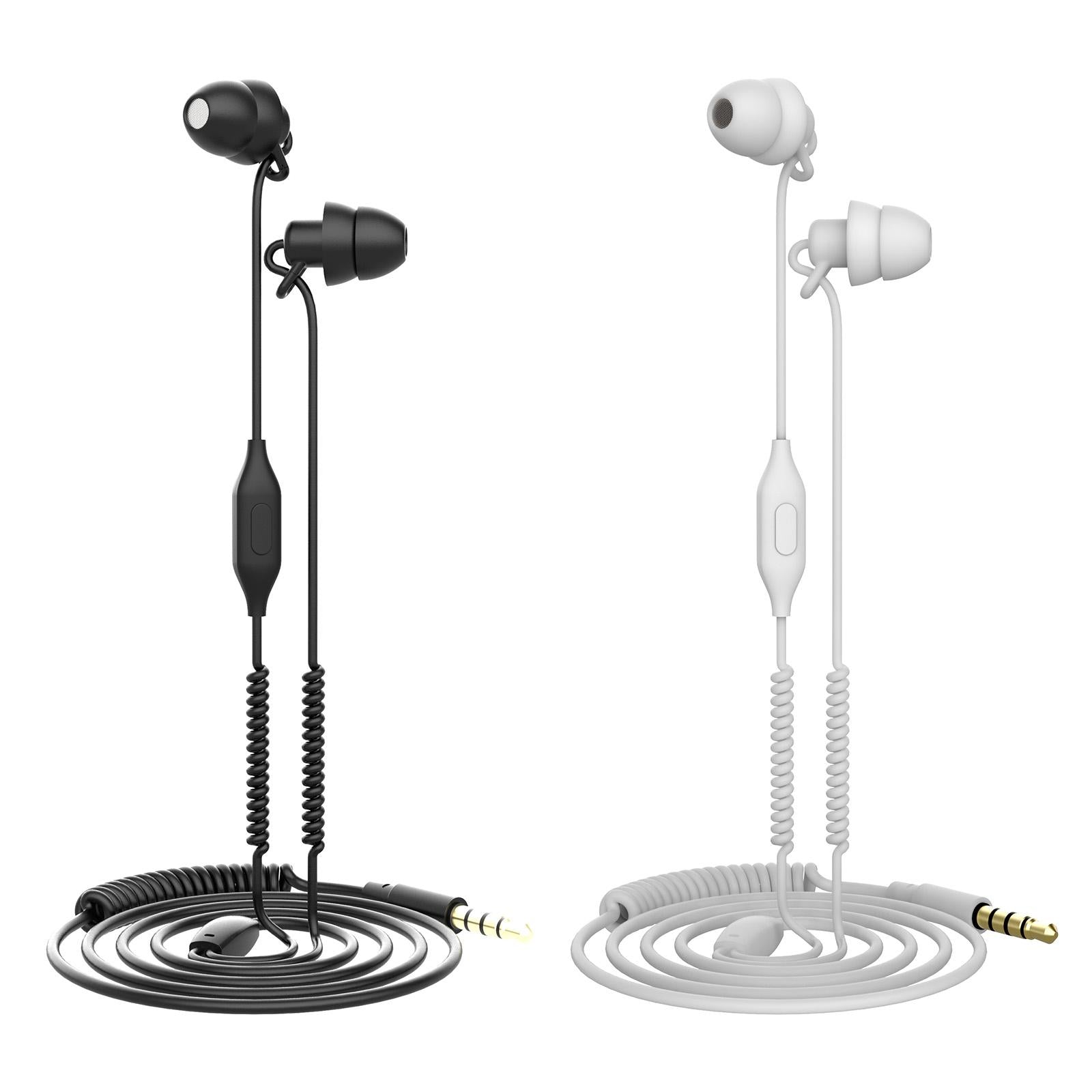 Soft Silicon Sleeping Earbuds for Sleeper Snoring Tablets Air Travel black