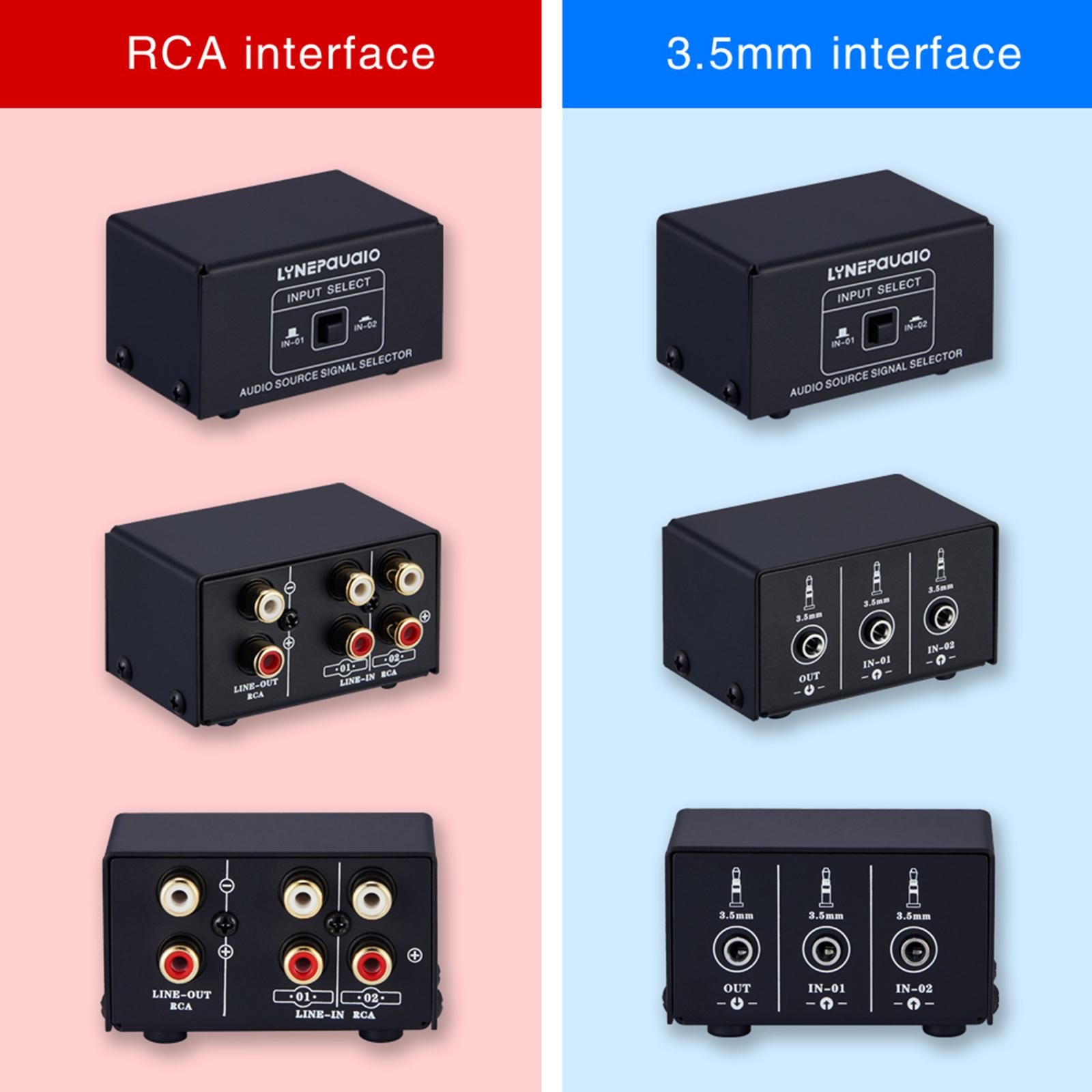 2 In 1 Out or 1 In 2 Out Audio Source Signal Selector Speaker Switcher 3.5mm