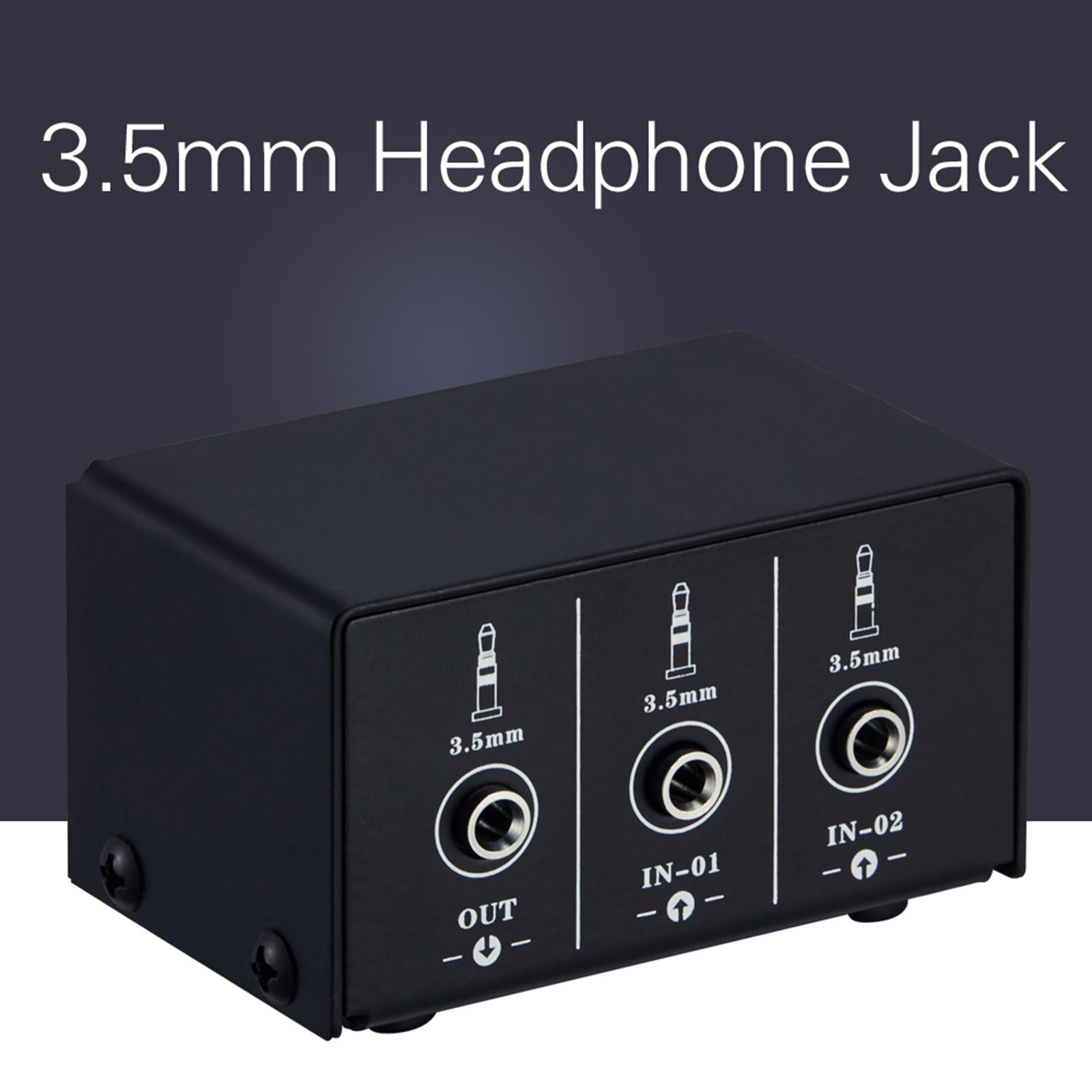 2 In 1 Out or 1 In 2 Out Audio Source Signal Selector Speaker Switcher 3.5mm