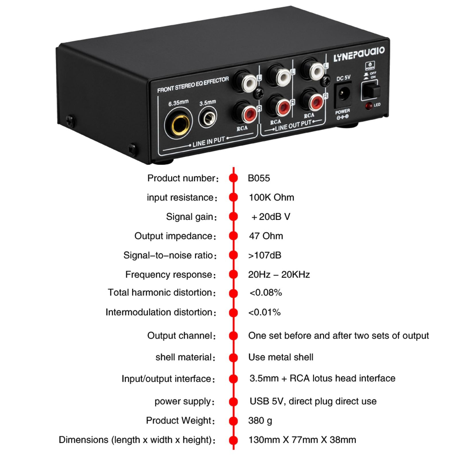 Portable 3-Channel Microphone Audio Mixer Stereo for Sub-Mixing Low-Noise