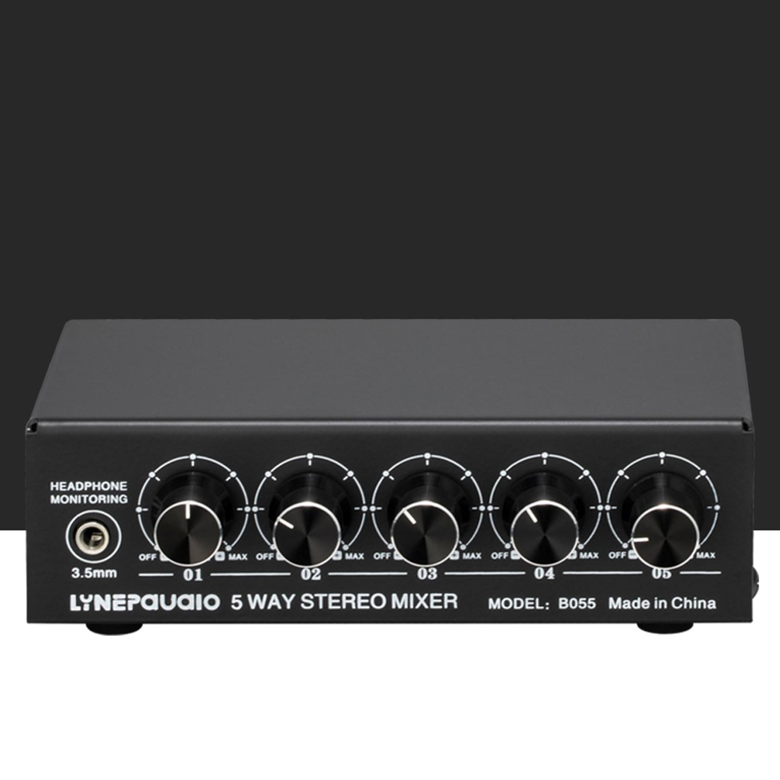 Mini 5 Channel Stereo Active Mixer Multiple Input Ports