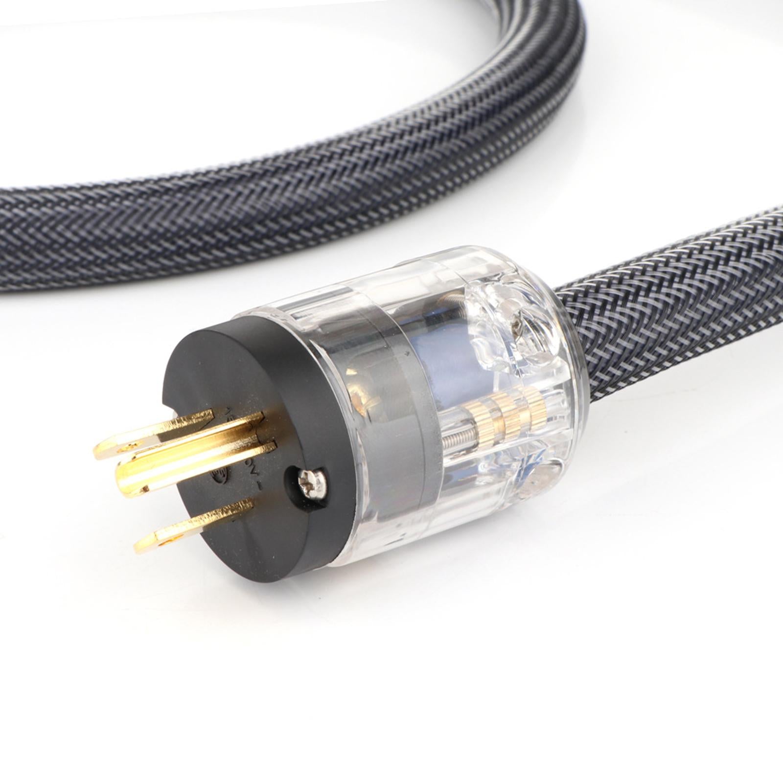 HiFi Audio Power Cable Pure Copper Power Cord Sleeves Power Line US  1.5M