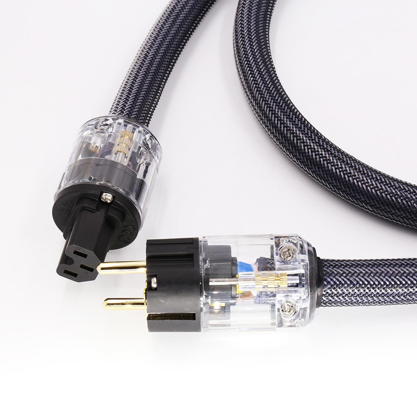 HiFi Audio Power Cable Pure Copper Power Cord Sleeves Power Line US  2M
