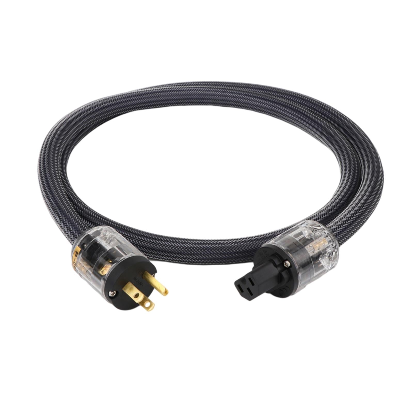 HiFi Audio Power Cable Pure Copper Power Cord Sleeves Power Line US  2M