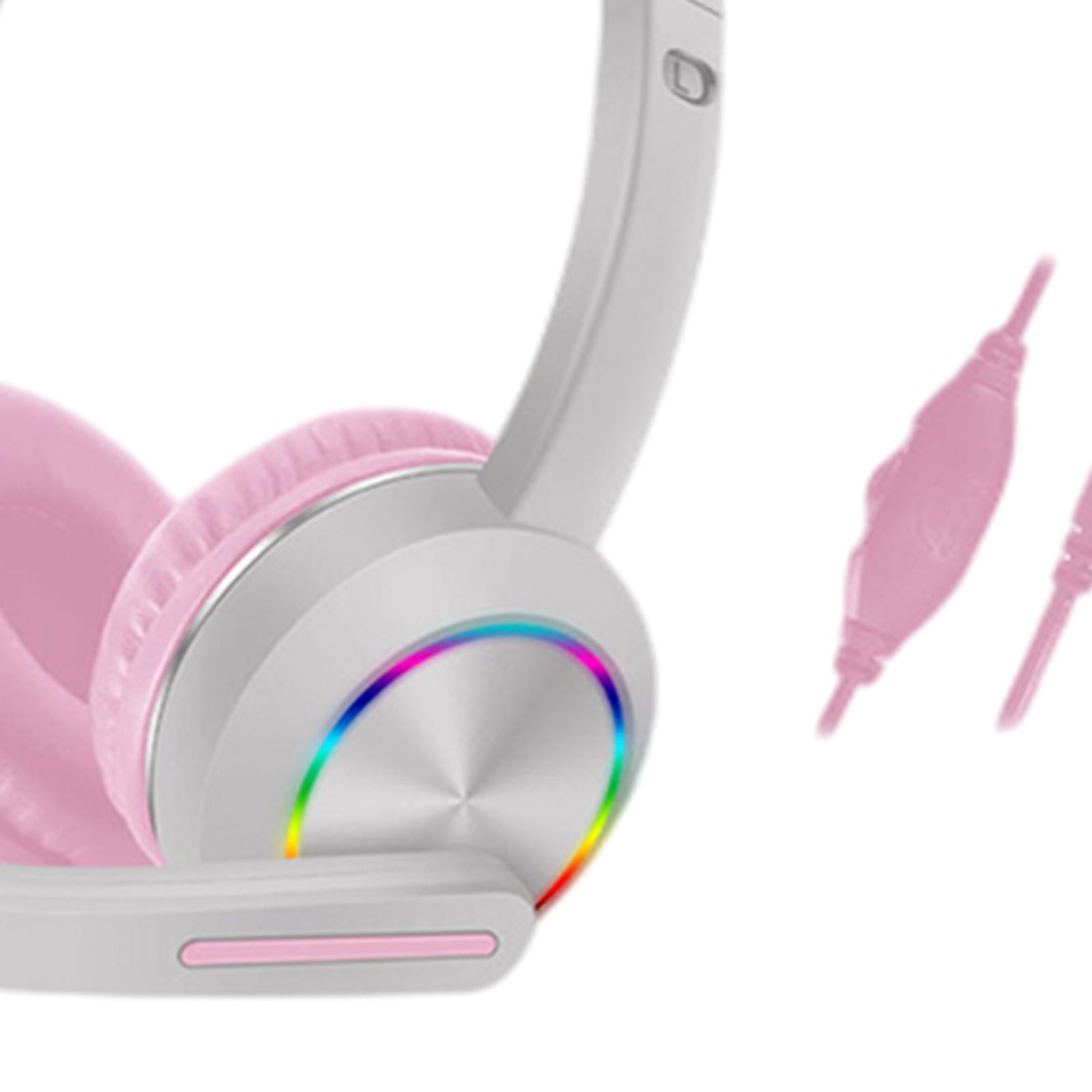 Cat Ear Headphones with Mic 3.5mm Lightweight Headphones Noise Canceling Gray