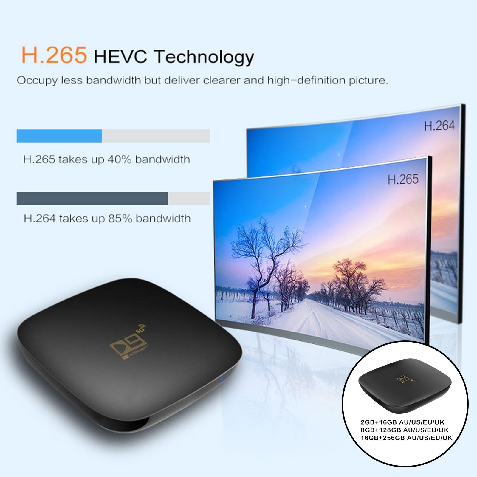 Smart D9 TV Media Player 2.4G 5G WIFI 905 Core HD TV receiver  2GB 16GB US