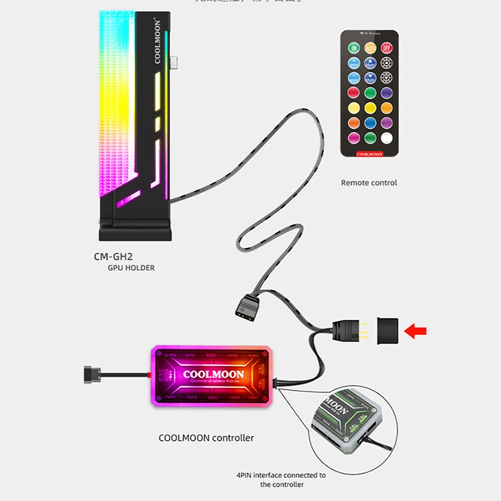 Graphics Card Stand Telescopic 5V Brace GPU Support Bracket for PC  white