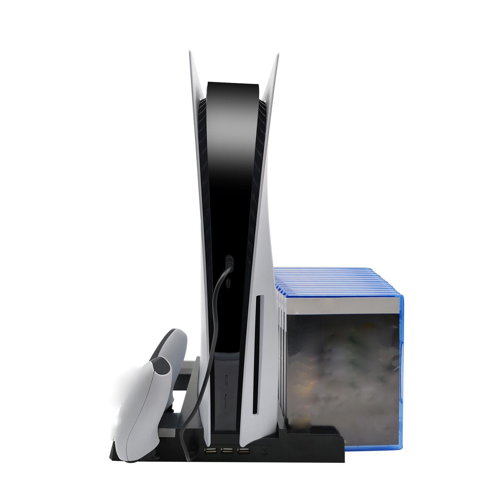 Stand Cooling Fan Station for PS5 Console Steady Charger Game Organizer