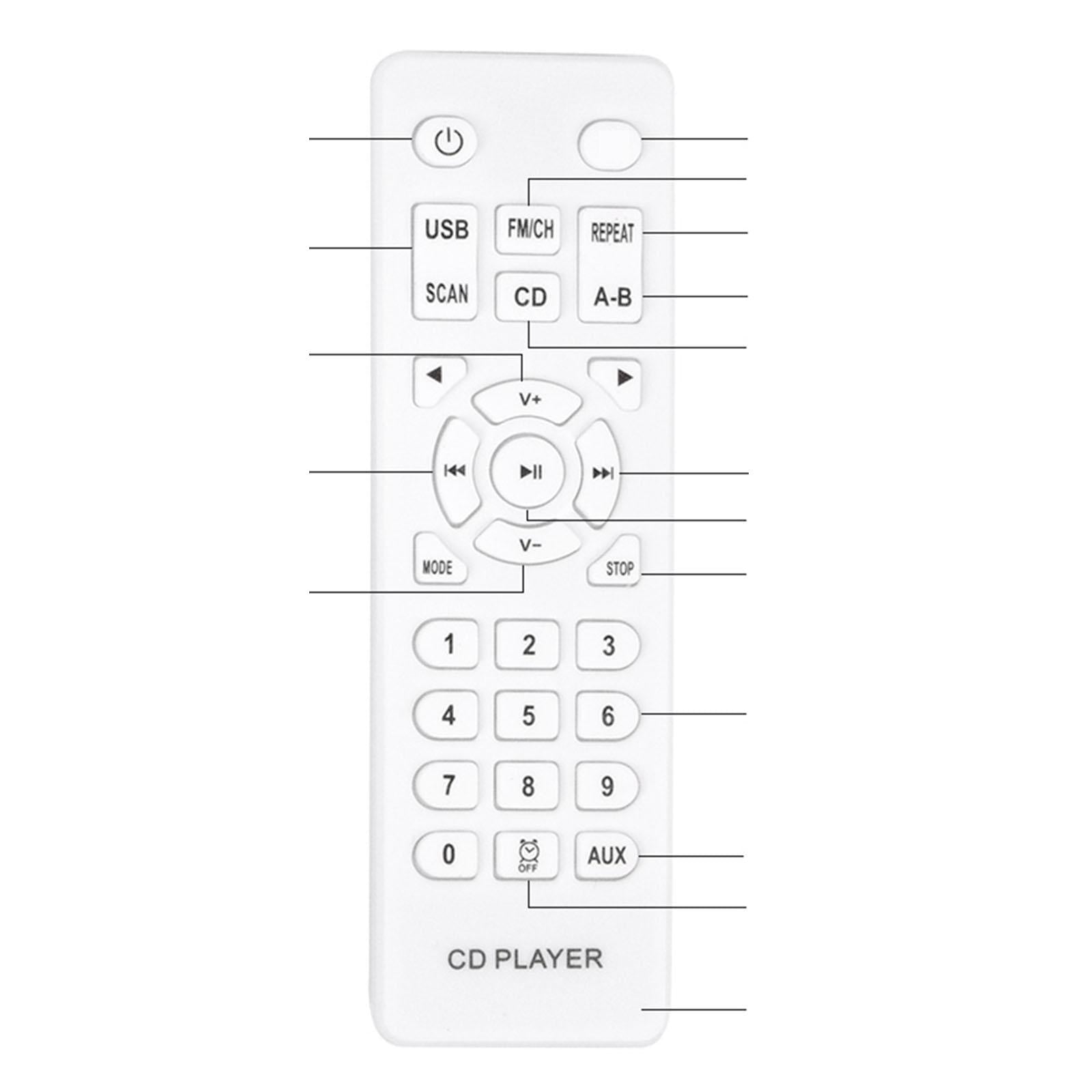 CD Player Portable Built-in Dual Speakers Wall Mountable for Home Decor