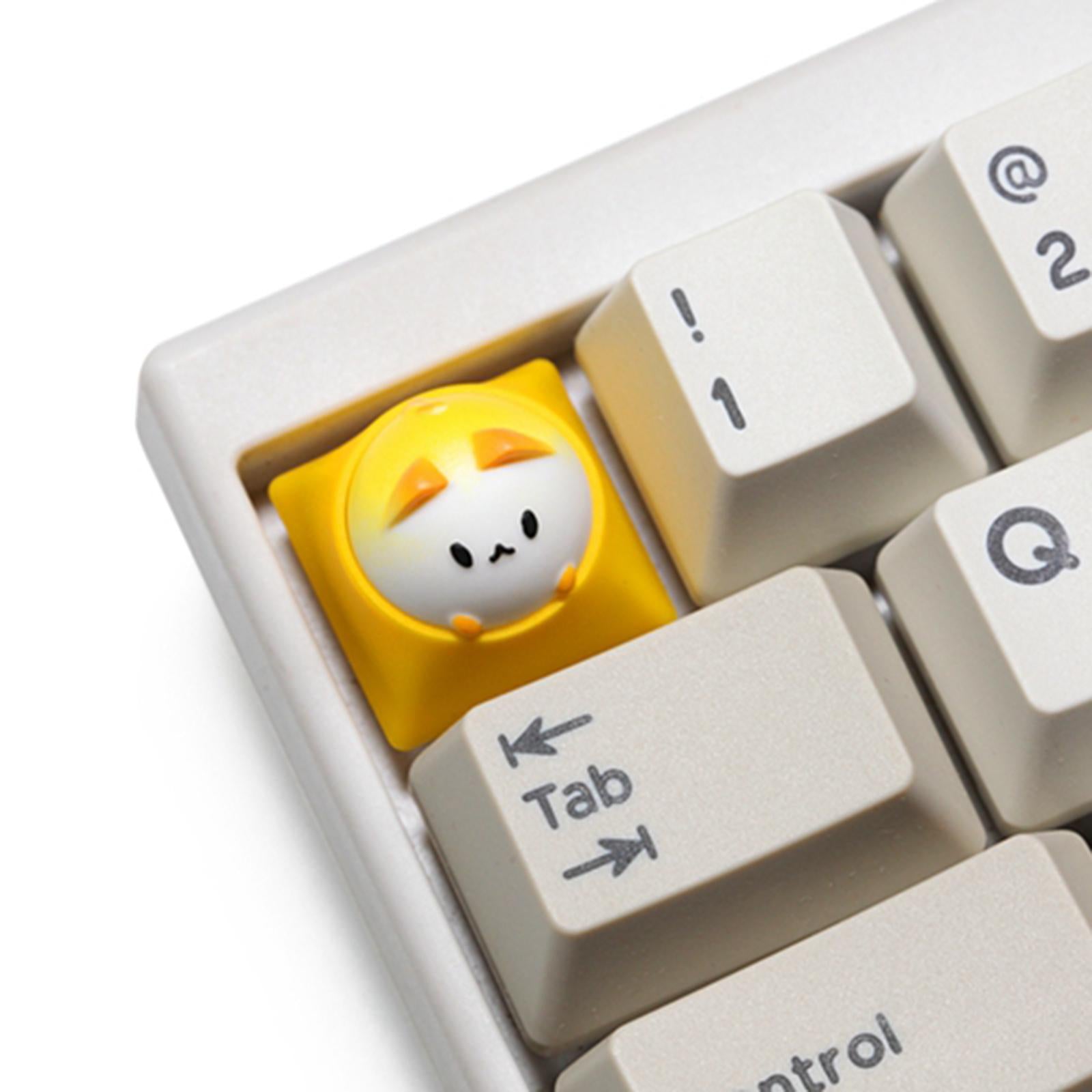 Cat Keycap Resin for DIY Key Custom Gaming Keycaps Kids Gifts Blue White