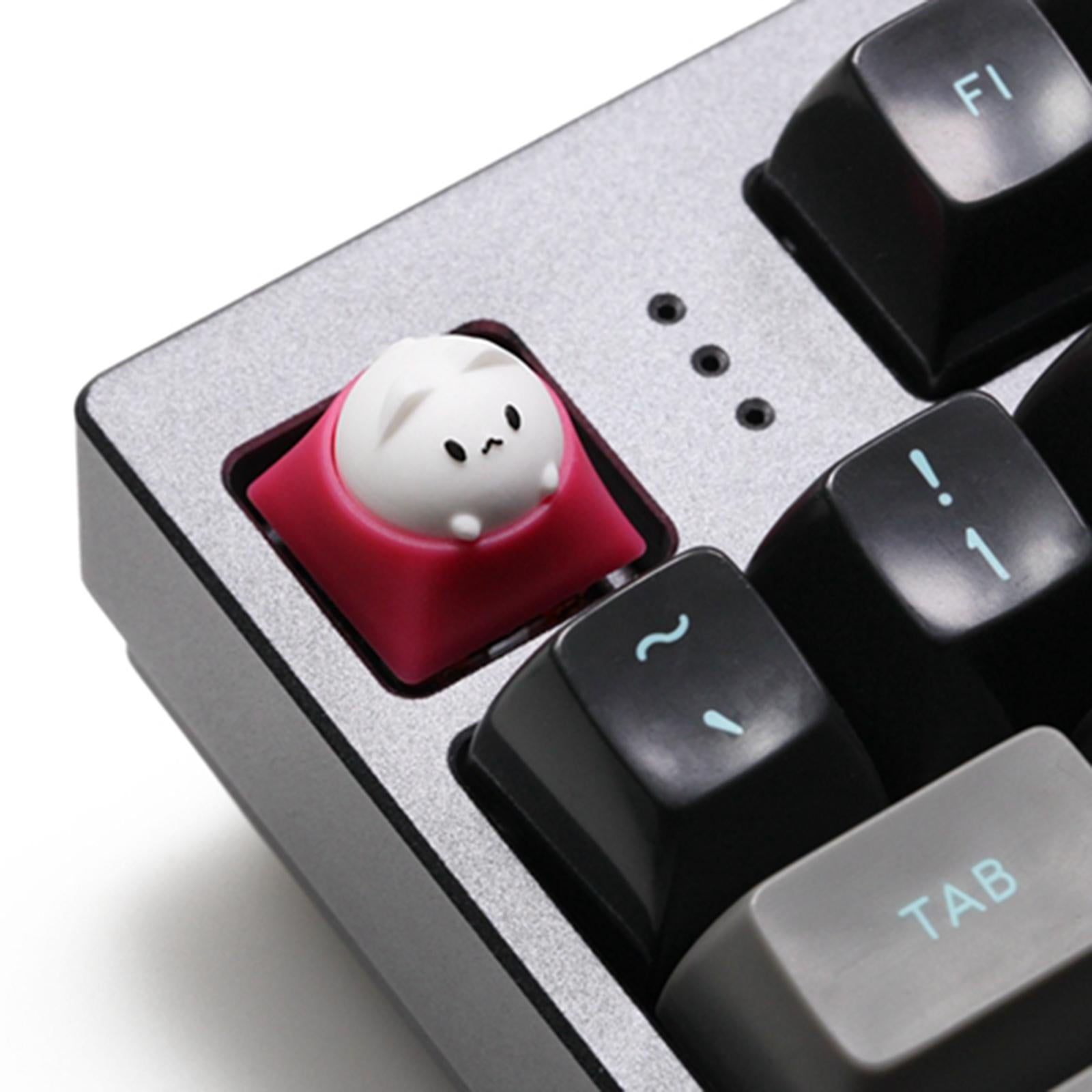 Cat Keycap Resin for DIY Key Custom Gaming Keycaps Kids Gifts Blue White