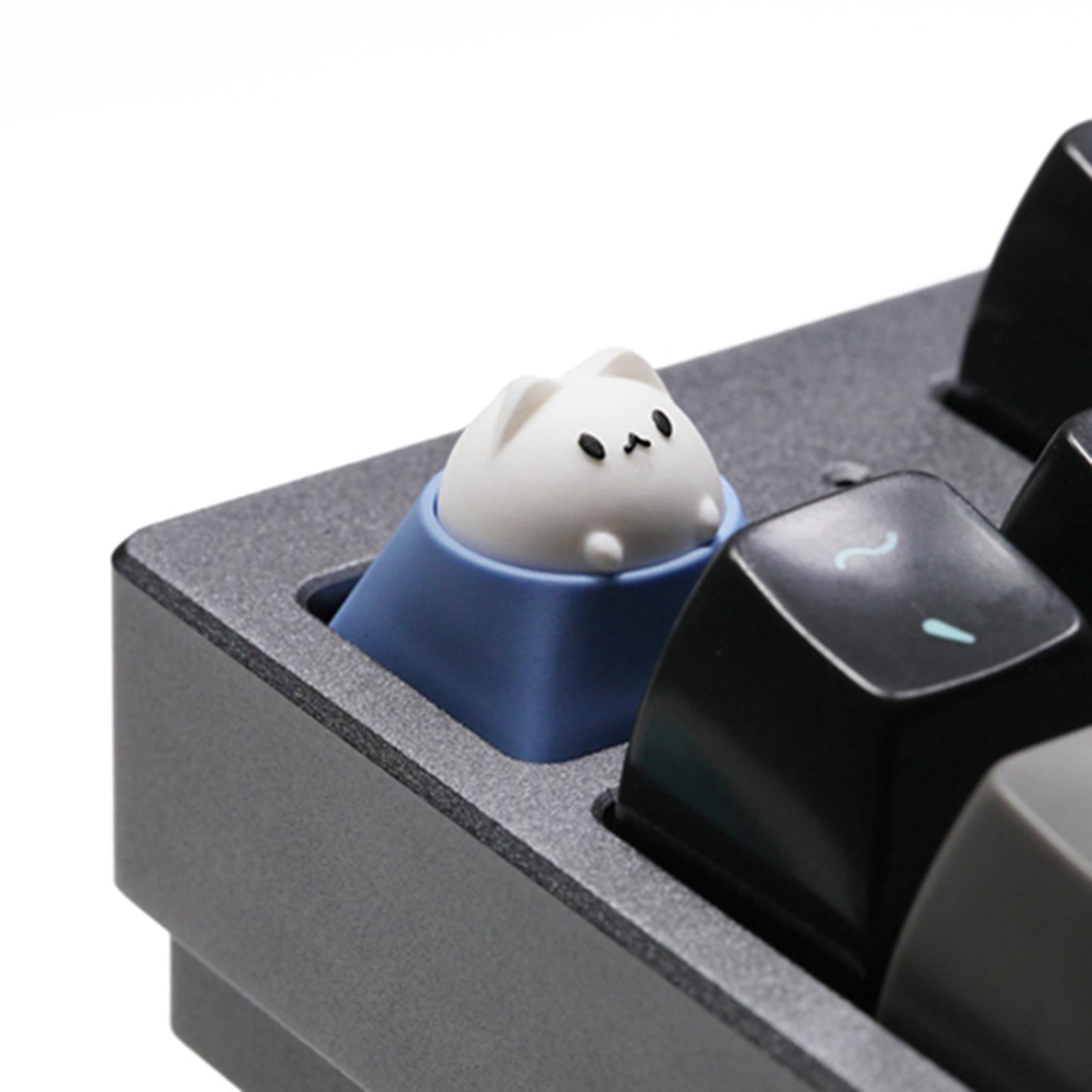 Cat Keycap Resin for DIY Key Custom Gaming Keycaps Kids Gifts Blue White