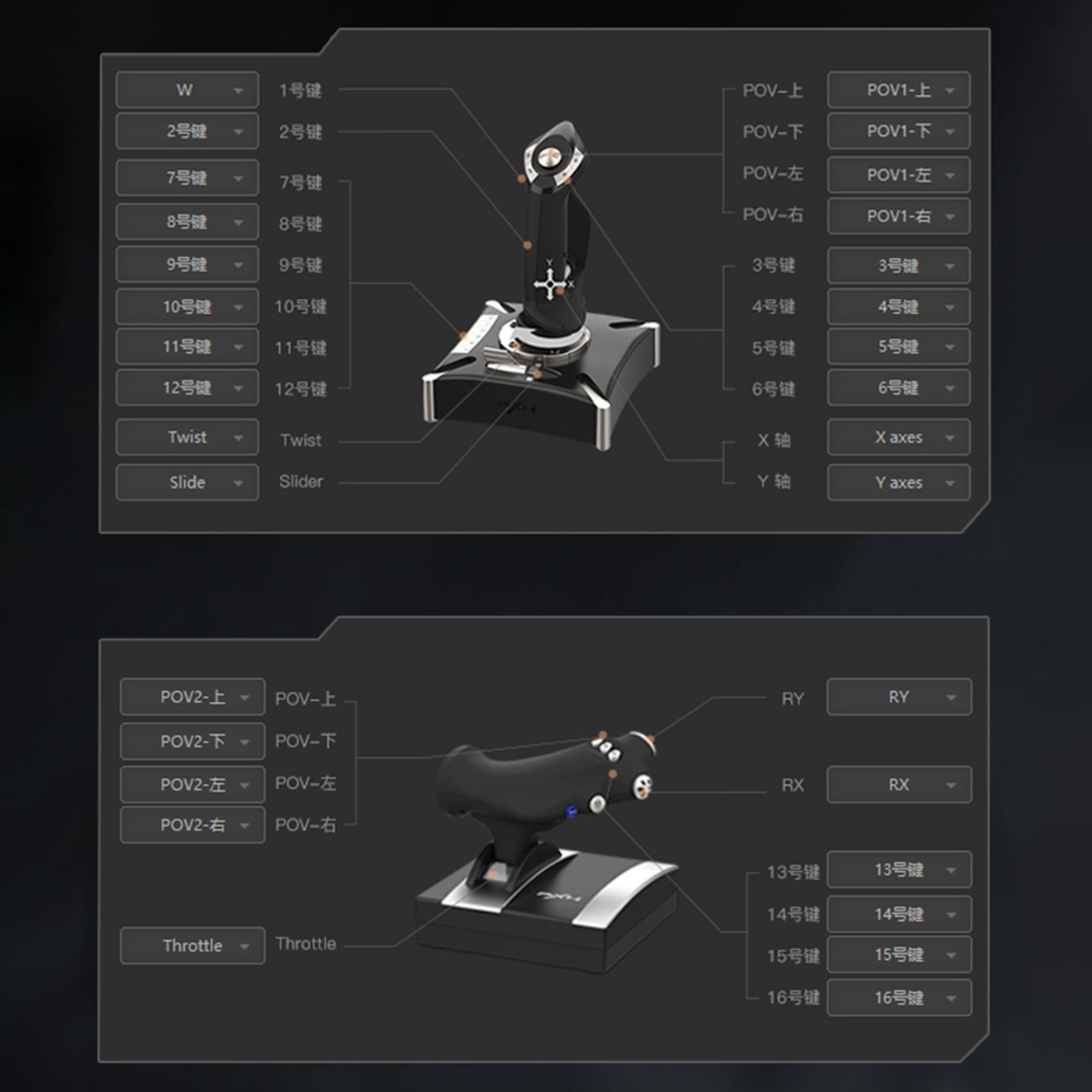 Flying Simulator 8 Way Hat Switch Key Mapping with Vibration for PS4