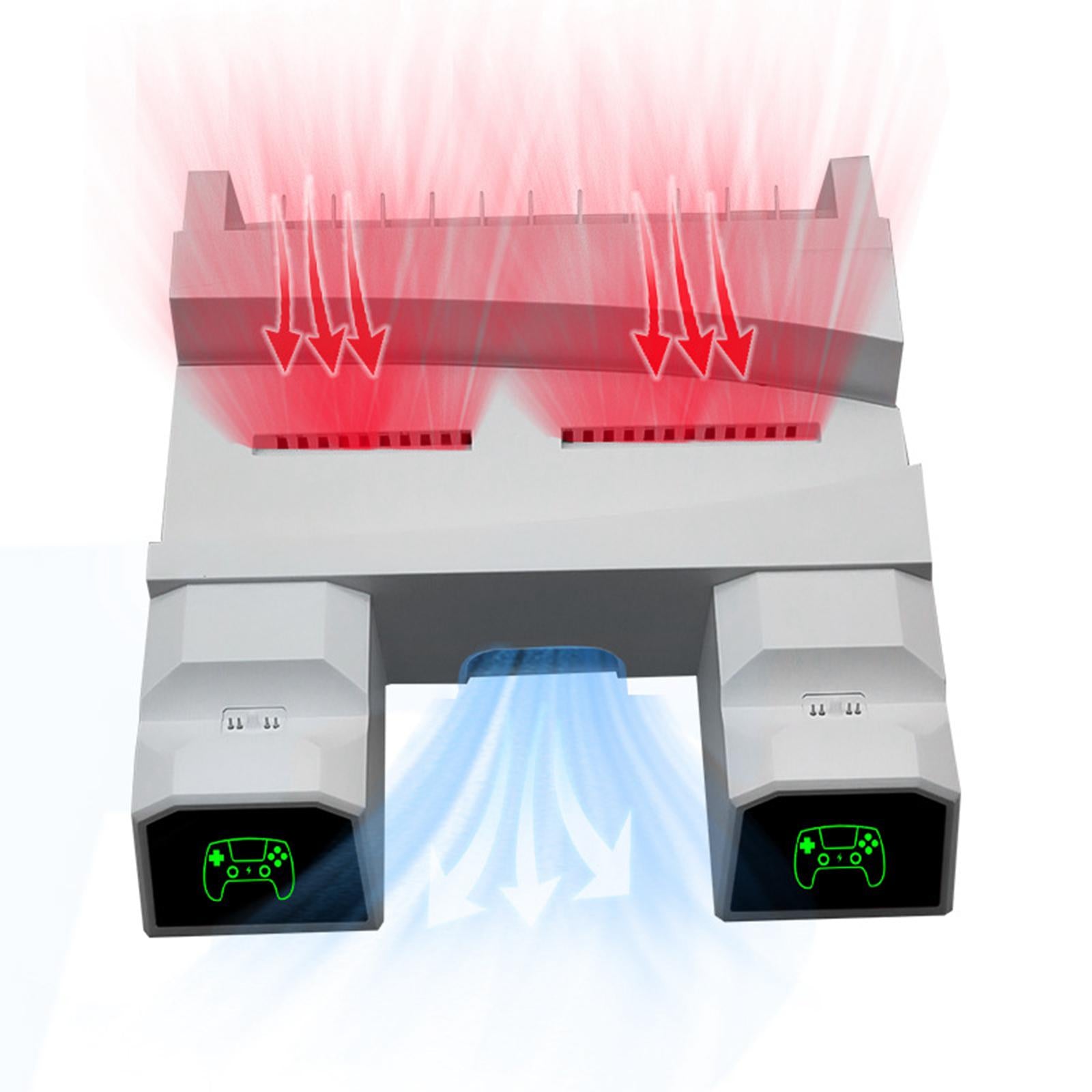 Dual Controller Charging Station with Cooling Fan for PS5 USB Charging Cable
