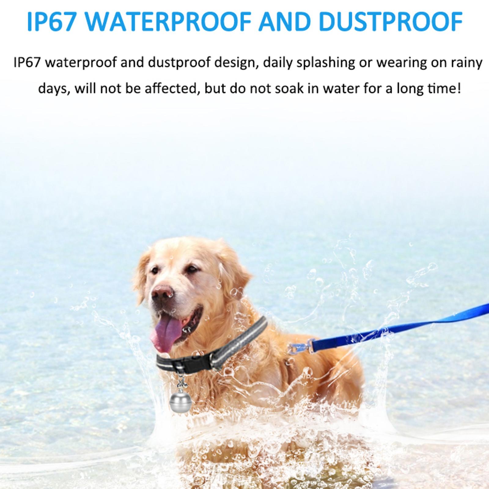 Dogs Cats Smart Pet Bell Tracker GPS Locator Positioning Collar APP Control Silver