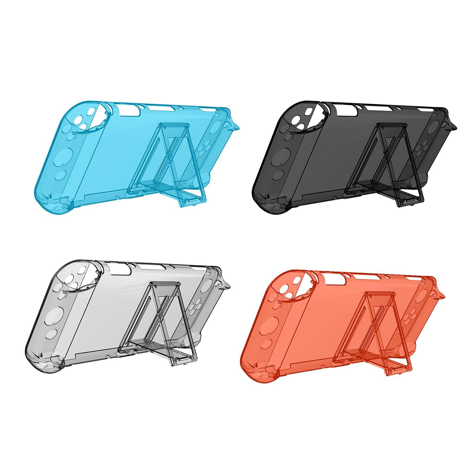 Console Protective Case with Stand for NSwitch Game Console  Clear White