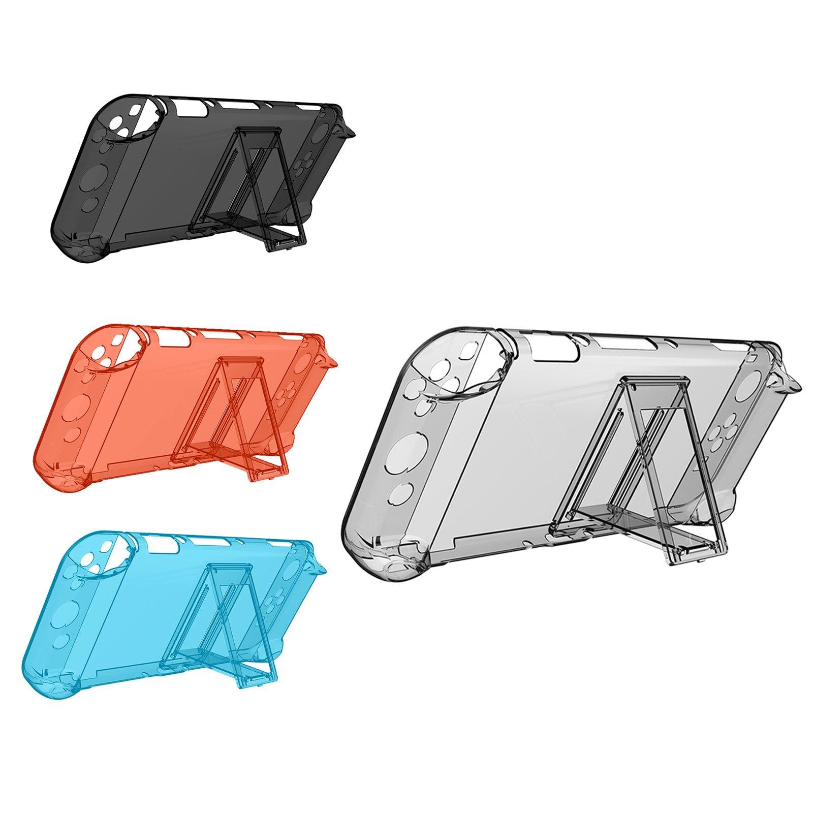 Console Protective Case with Stand for NSwitch Game Console  Clear White