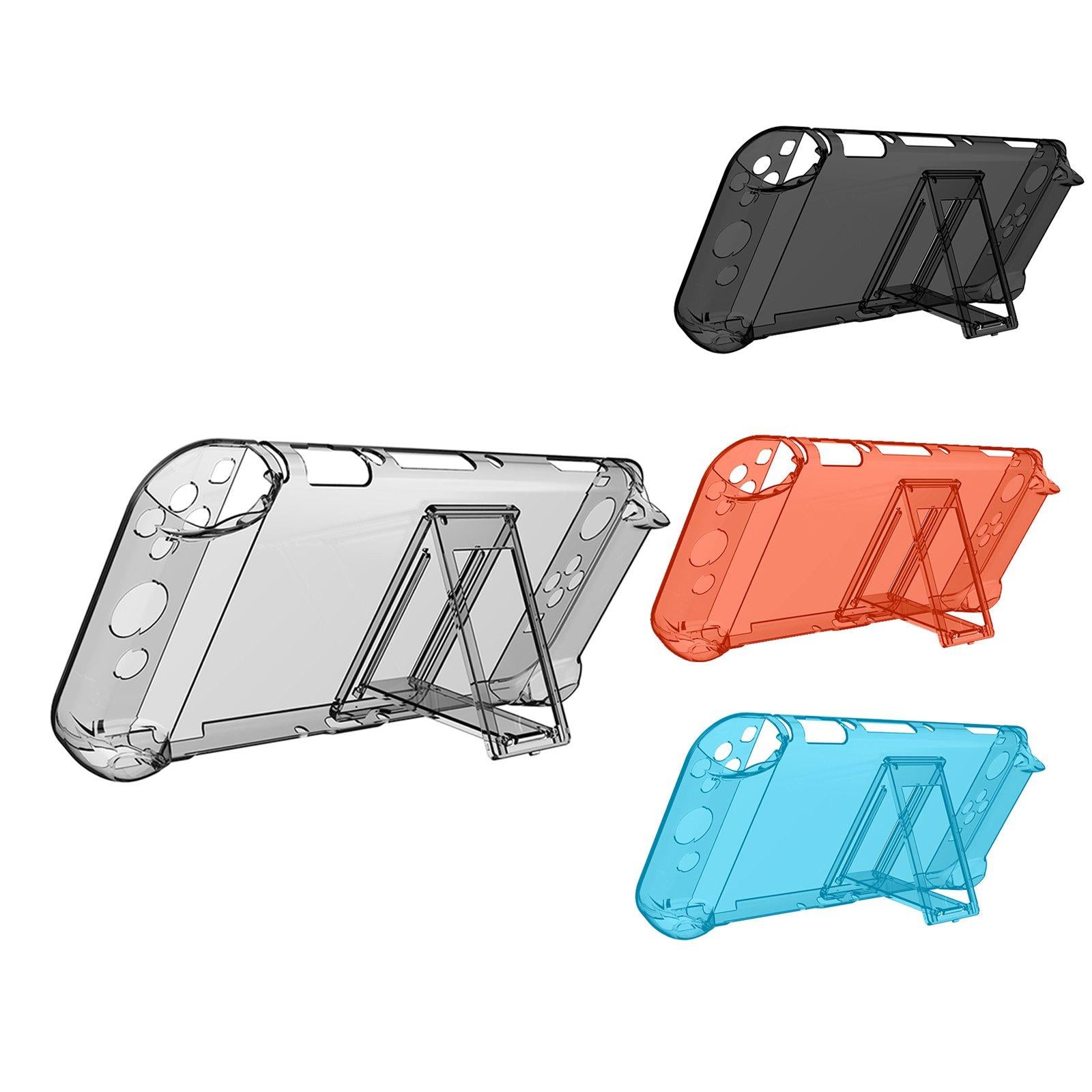 Console Protective Case with Stand for NSwitch Game Console  Clear White