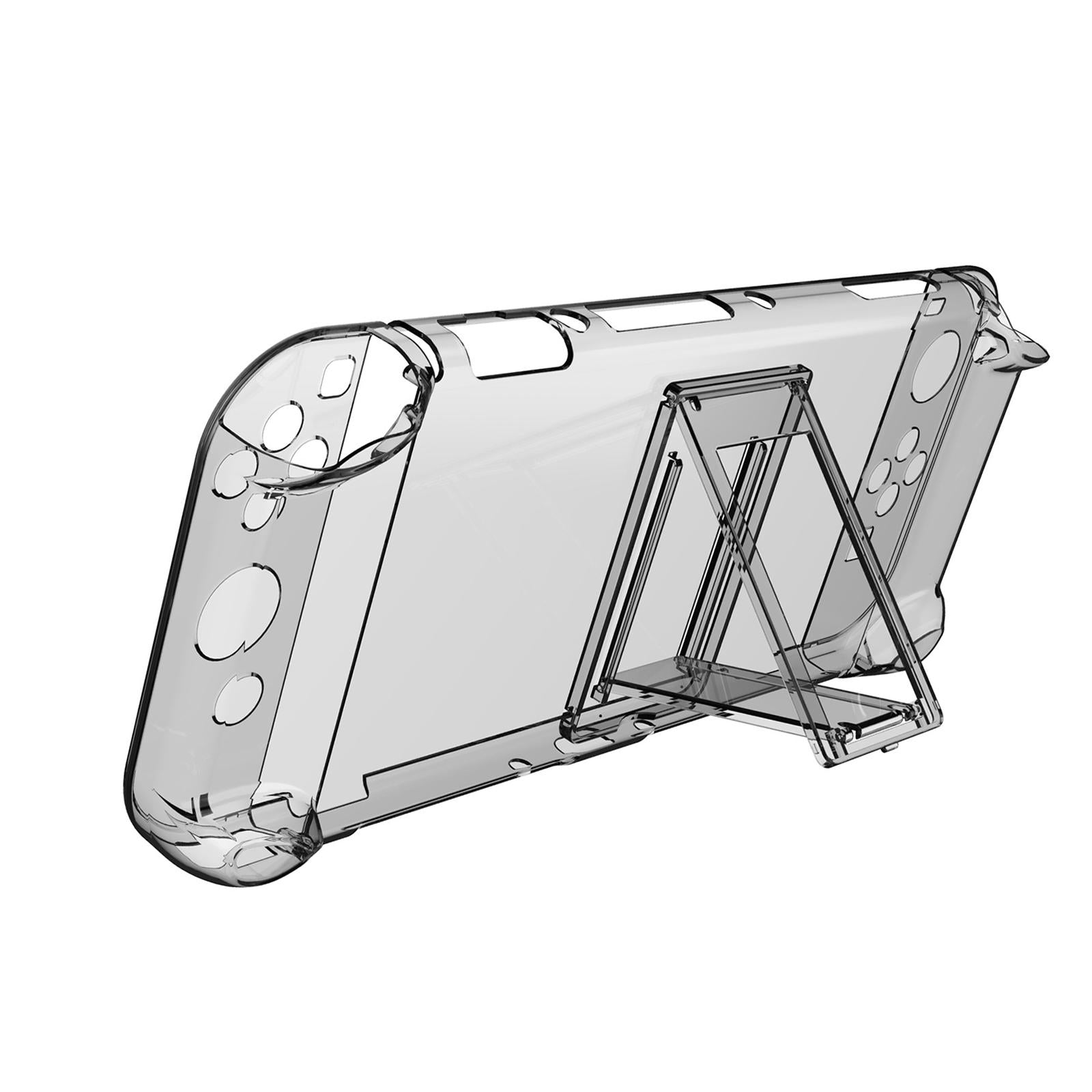 Console Protective Case with Stand for NSwitch Game Console  Clear White