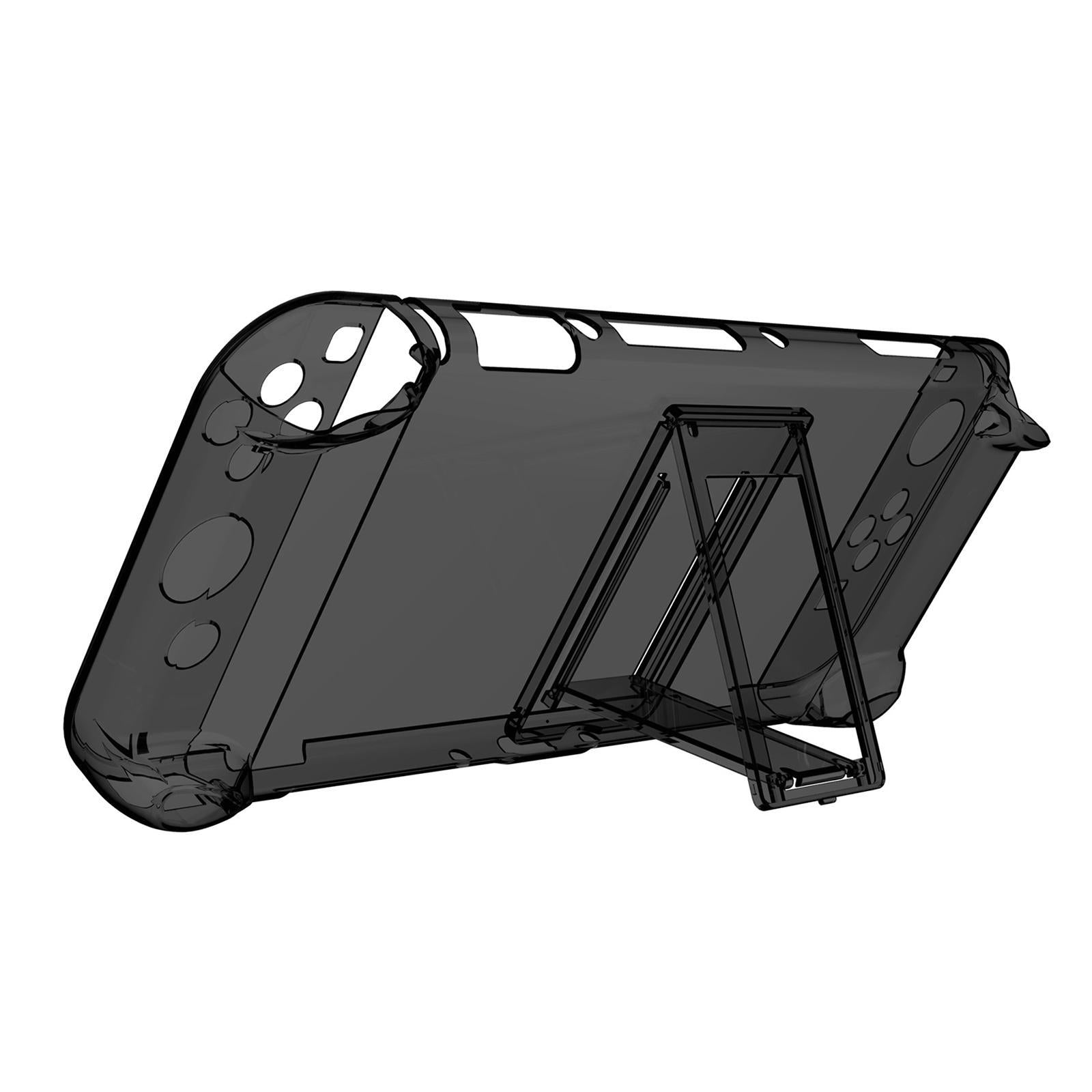 Console Protective Case with Stand for NSwitch Game Console  Clear Black