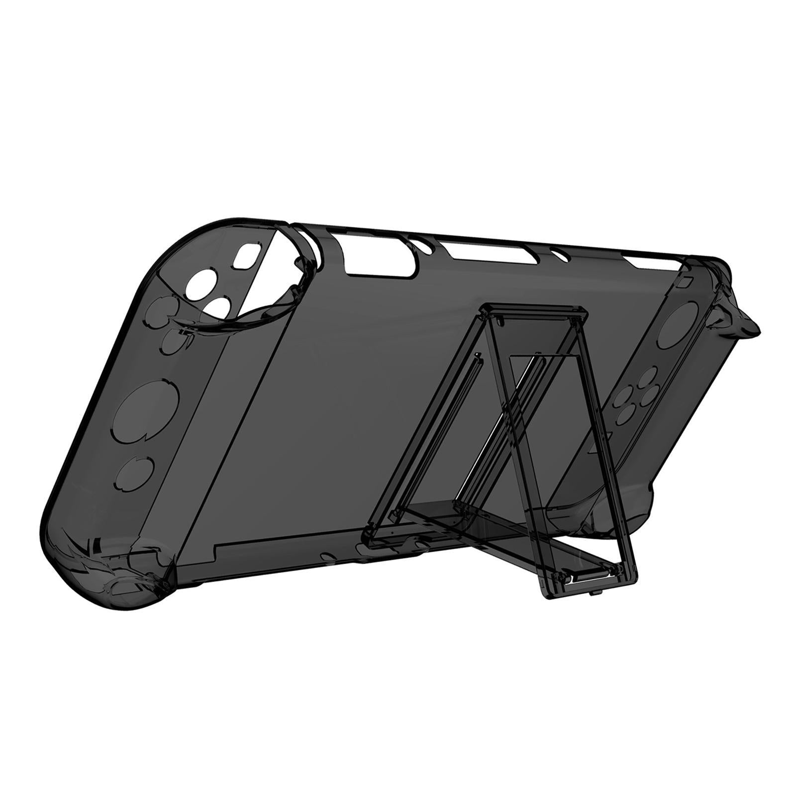 Console Protective Case with Stand for NSwitch Game Console  Clear Black