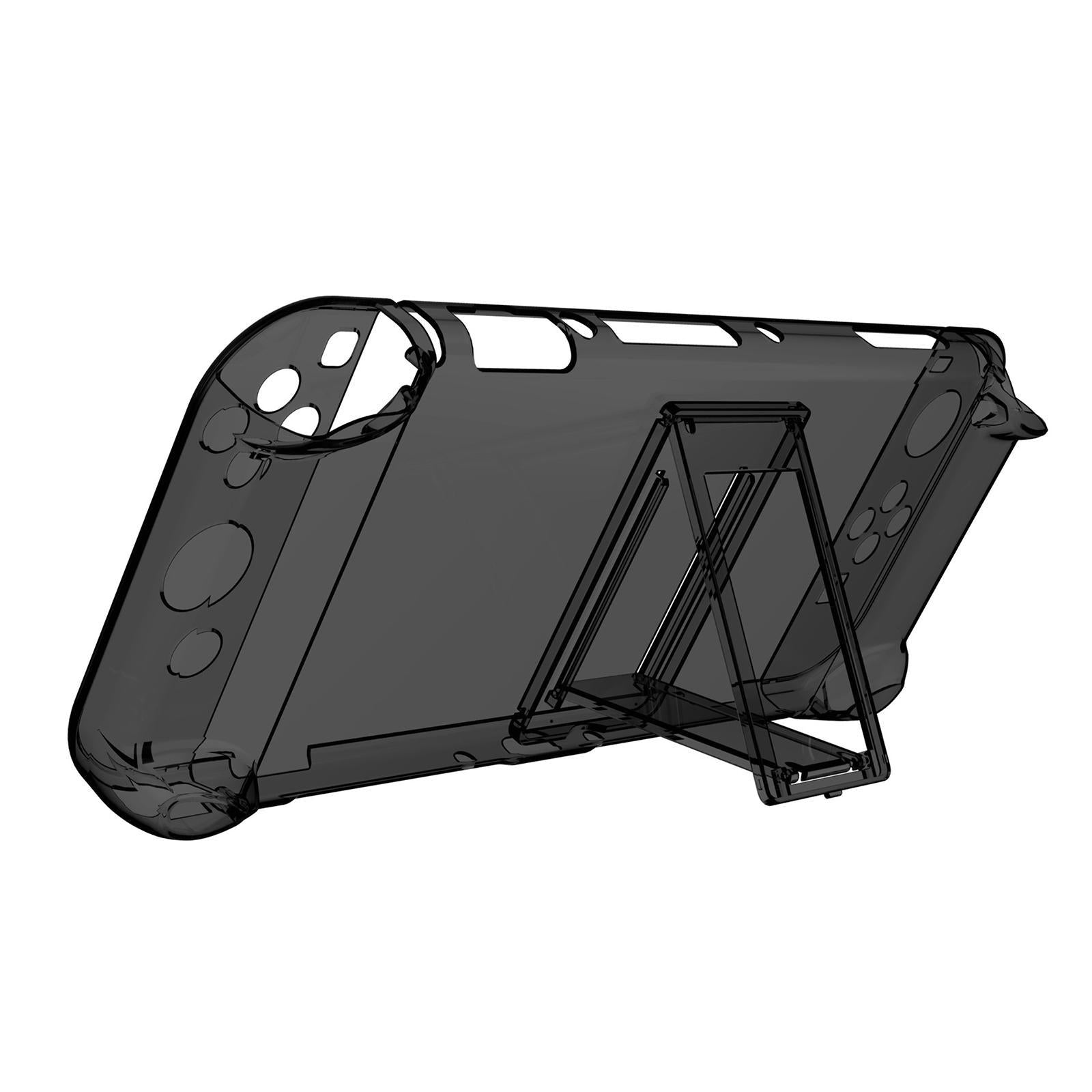 Console Protective Case with Stand for NSwitch Game Console  Clear Black
