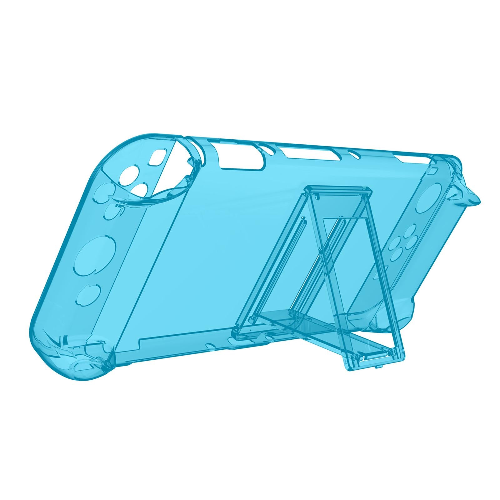 Console Protective Case with Stand for NSwitch Game Console  Clear Blue