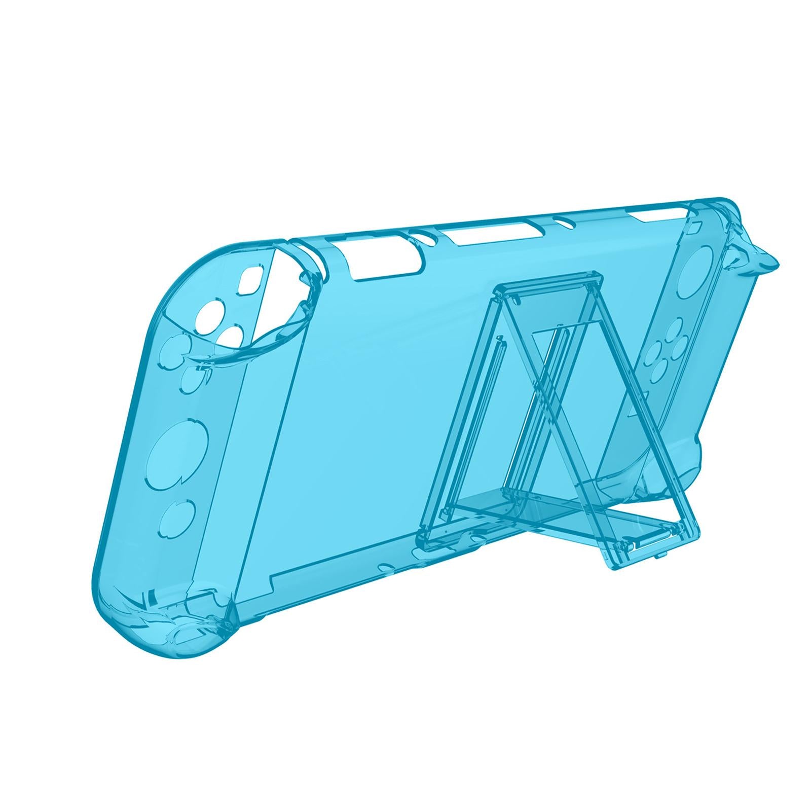 Console Protective Case with Stand for NSwitch Game Console  Clear Blue