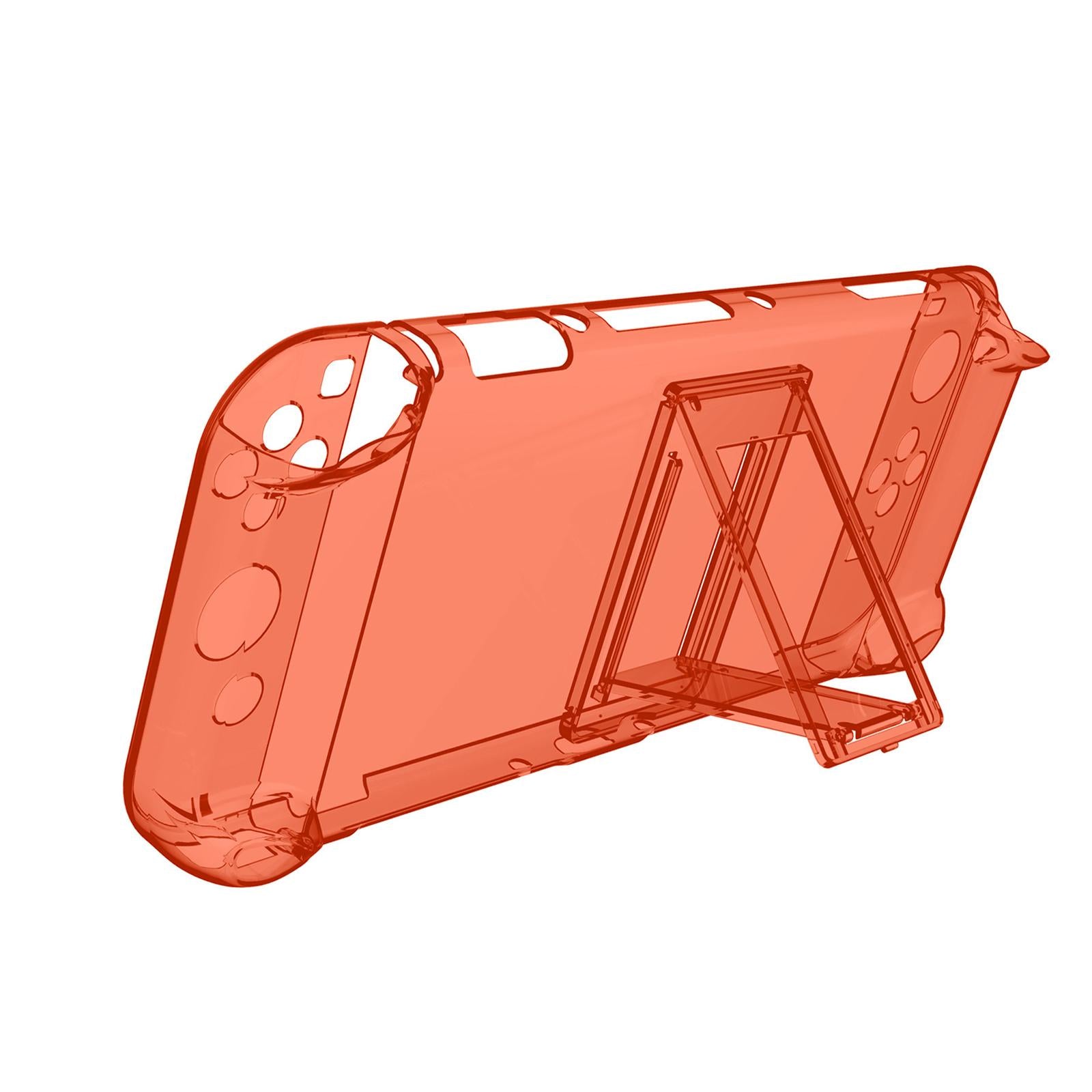 Console Protective Case with Stand for NSwitch Game Console  Clear Red