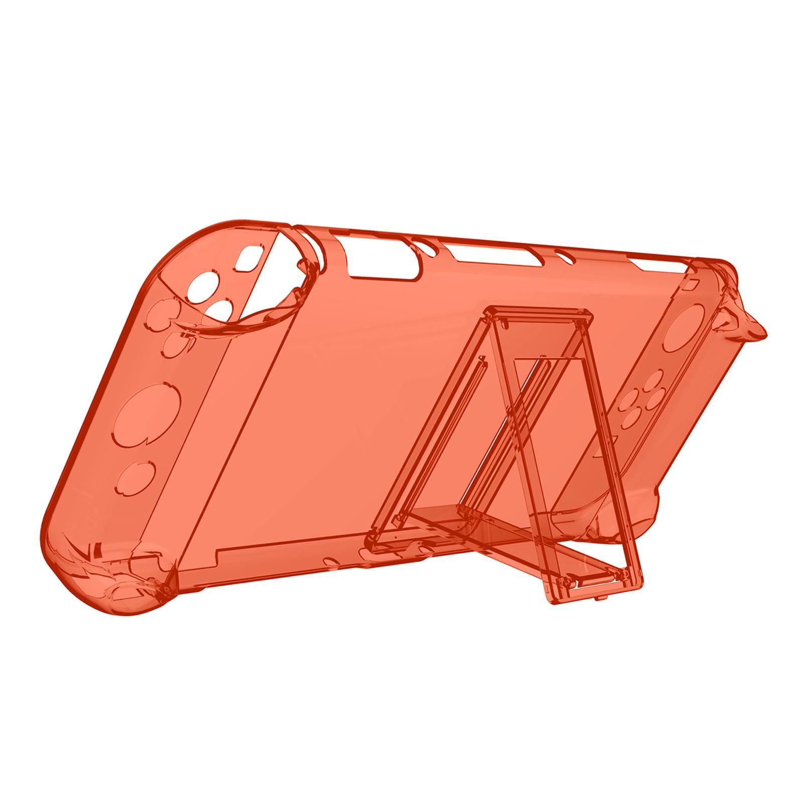 Console Protective Case with Stand for NSwitch Game Console  Clear Red