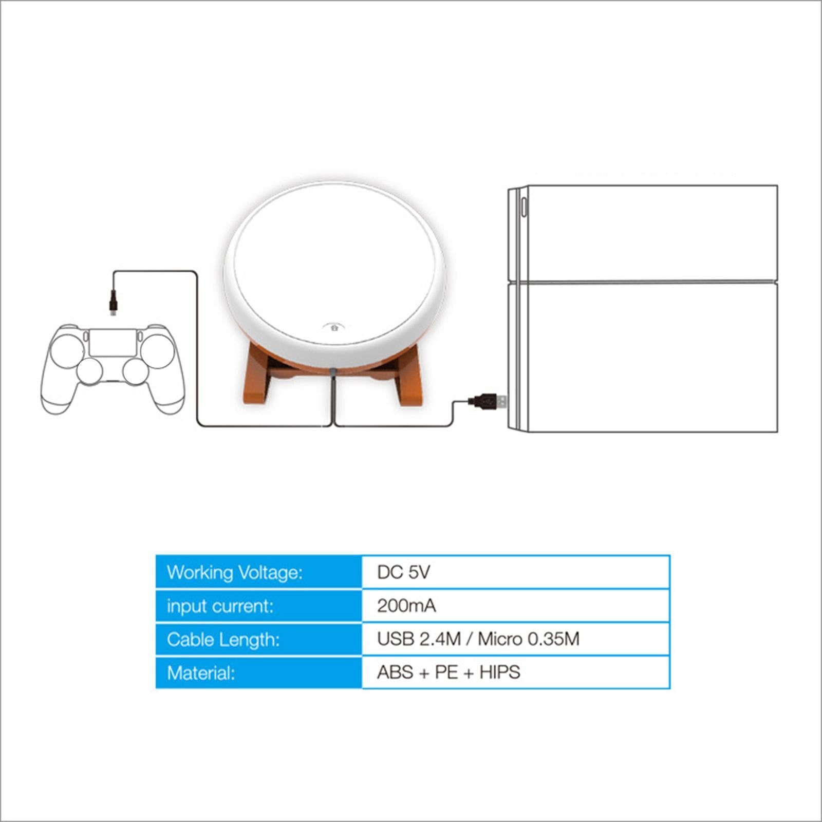 Game Taiko Drum Master Wired Protable Accessories for PS4Slim Birthday