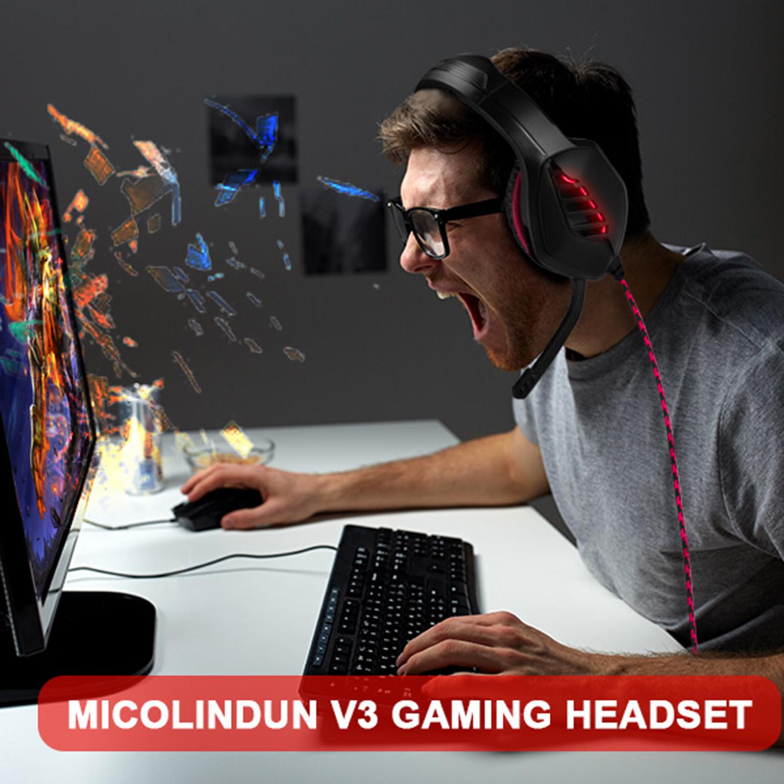 Gaming Headset Eating Chicken Luminous with Microphone for Smartphones Music Black Red