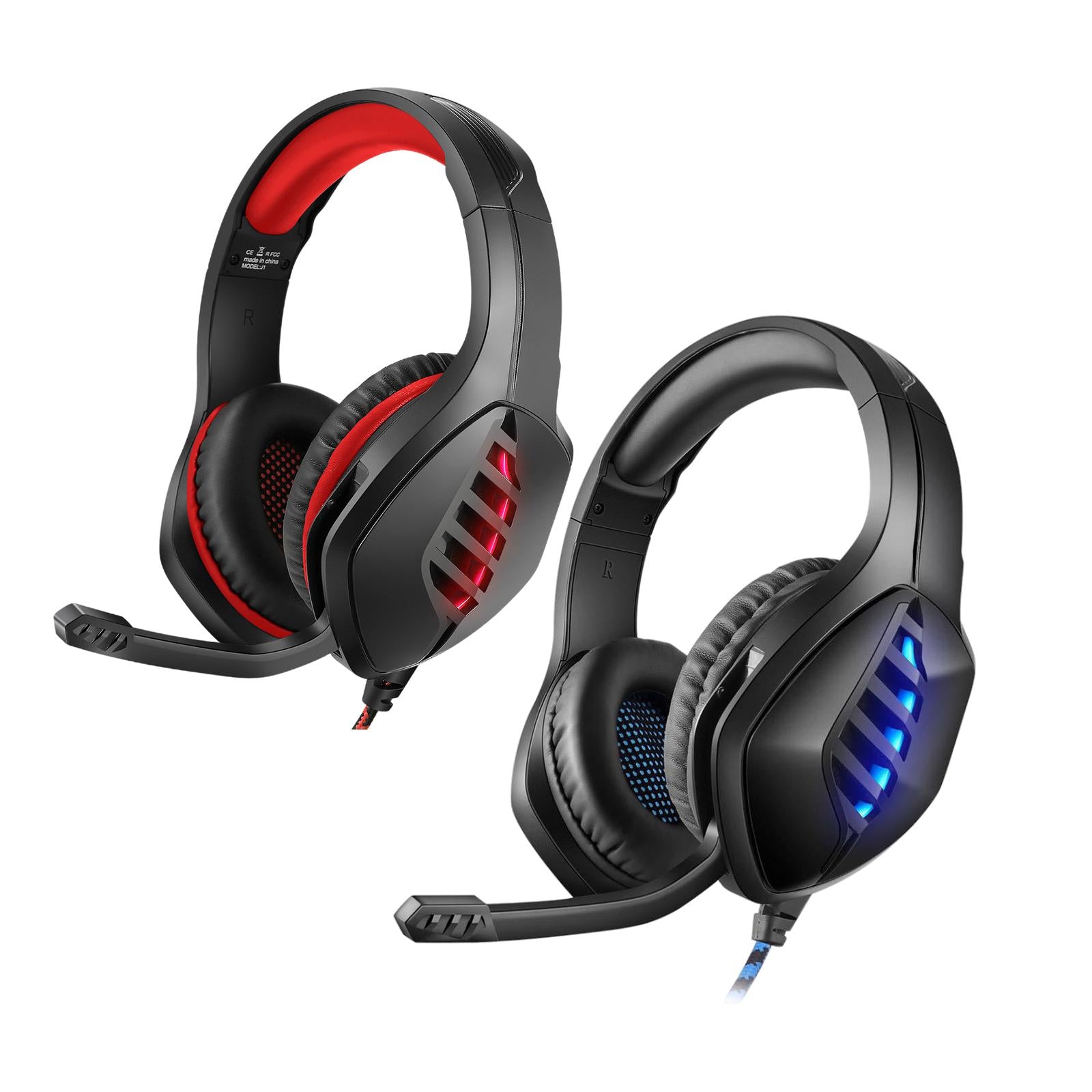 Gaming Headset Eating Chicken Luminous with Microphone for Smartphones Music Black Red