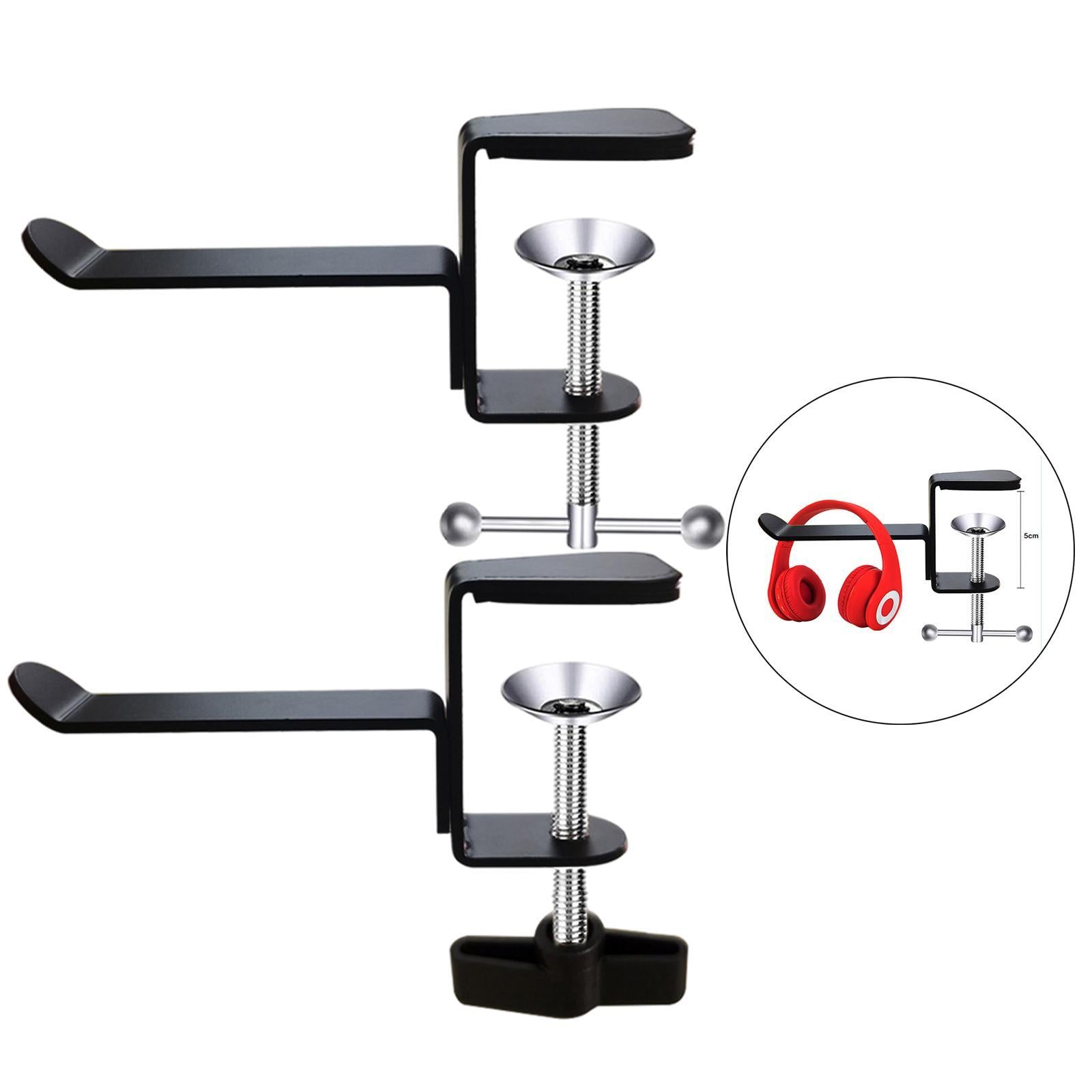Under Desk Headset Clamp C-Clamp Quick Grip for Desktop  Silver knob