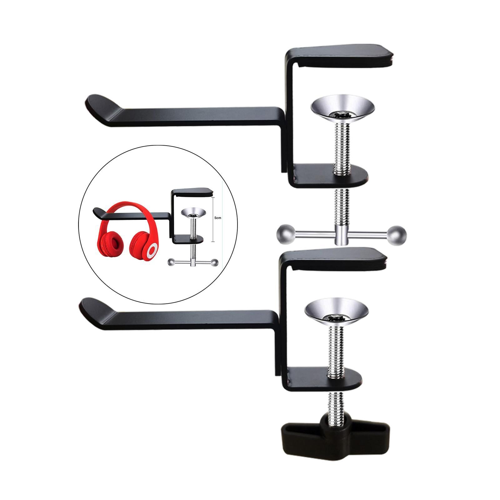 Under Desk Headset Clamp C-Clamp Quick Grip for Desktop  Silver knob