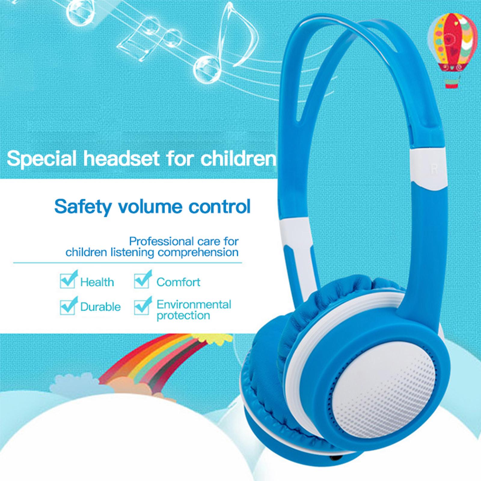 Wired Headphones Kids Headphones Computer Tablet Child Earphone Orange