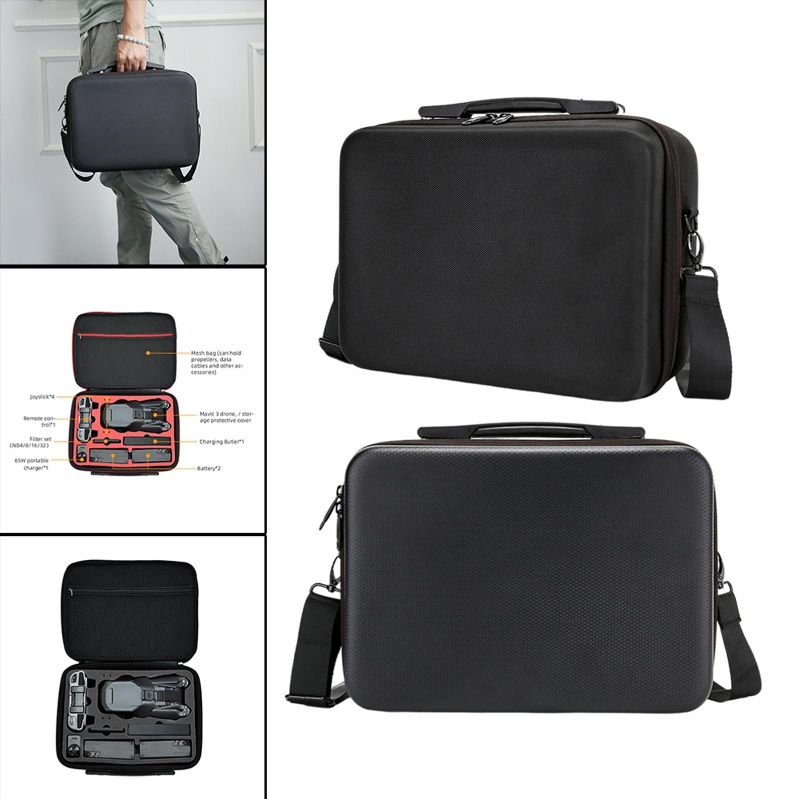 Dronetravel Handbag All-In-One Remote Control Bag for DJI Mavic 3 Red