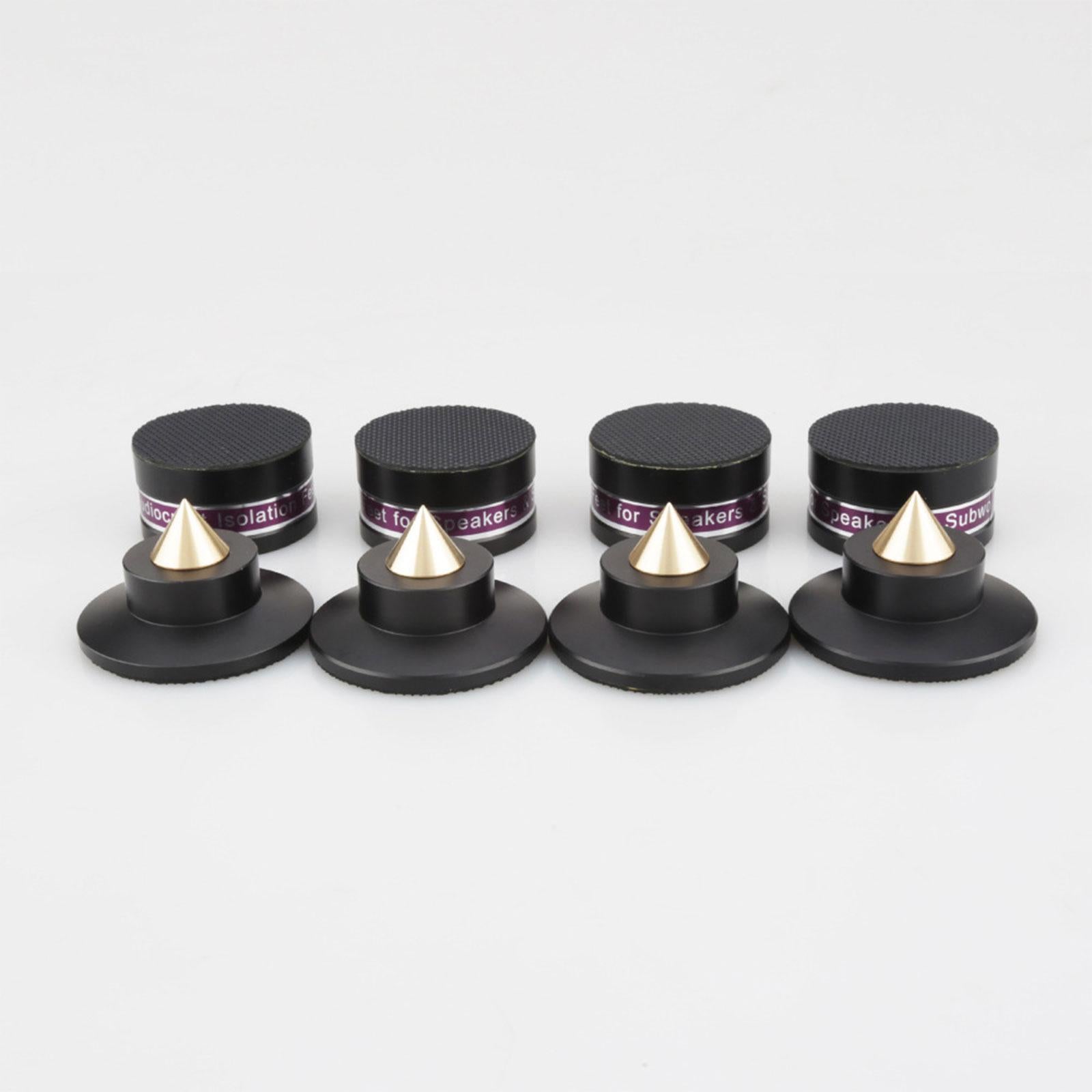Aluminum Speaker Isolation Spikes Stand Base for Turntables Amp Black 4pcs