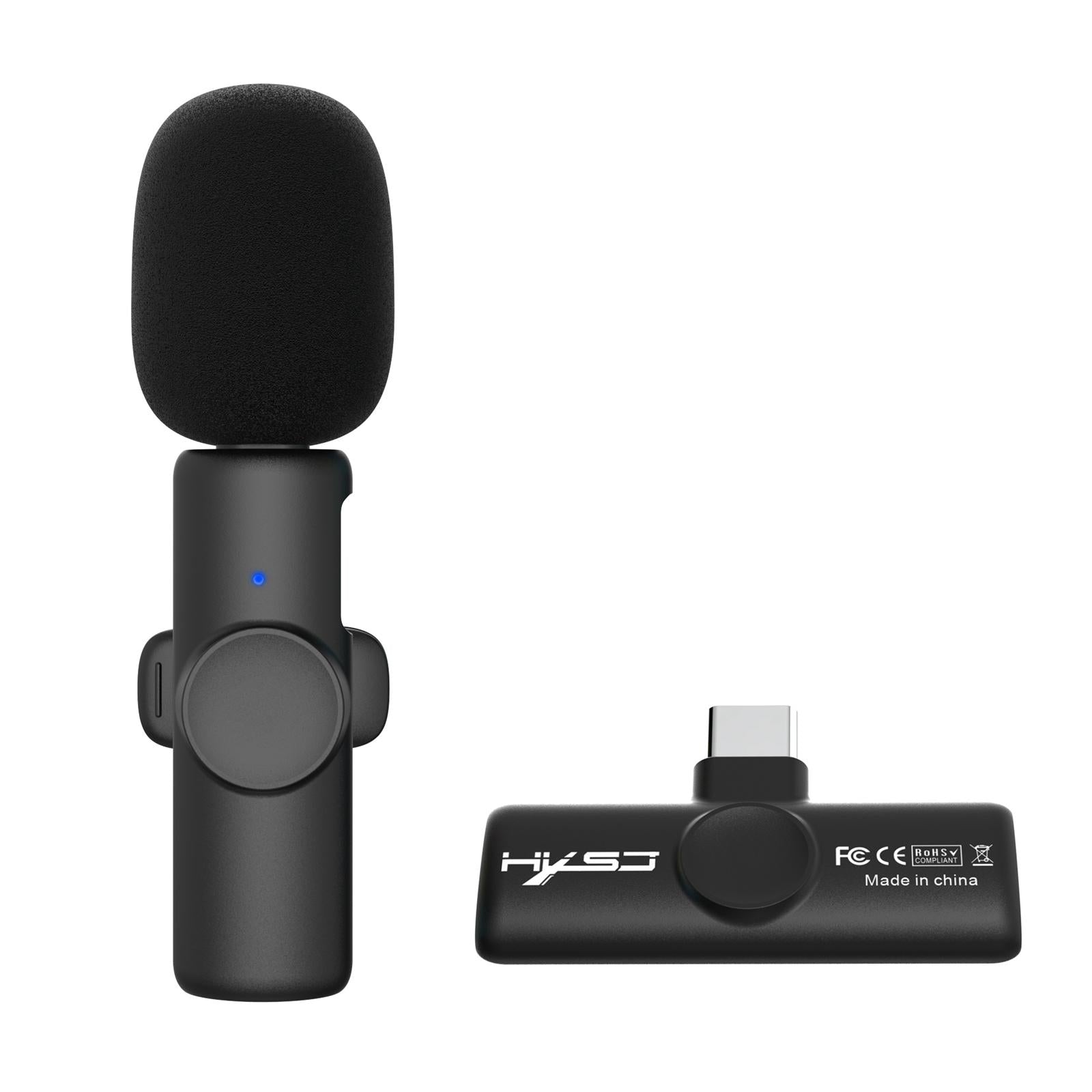 Wireless Lavalier Microphone 2.4G Type-C Synchronization for Video Vlog