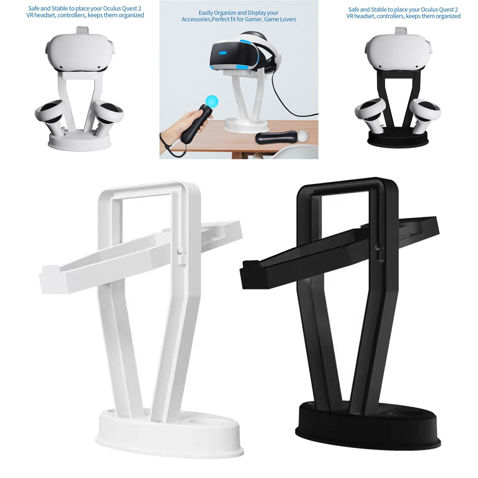 VR Headset Display Stand Accessories Stable for Quest 2/PS VR Headset White