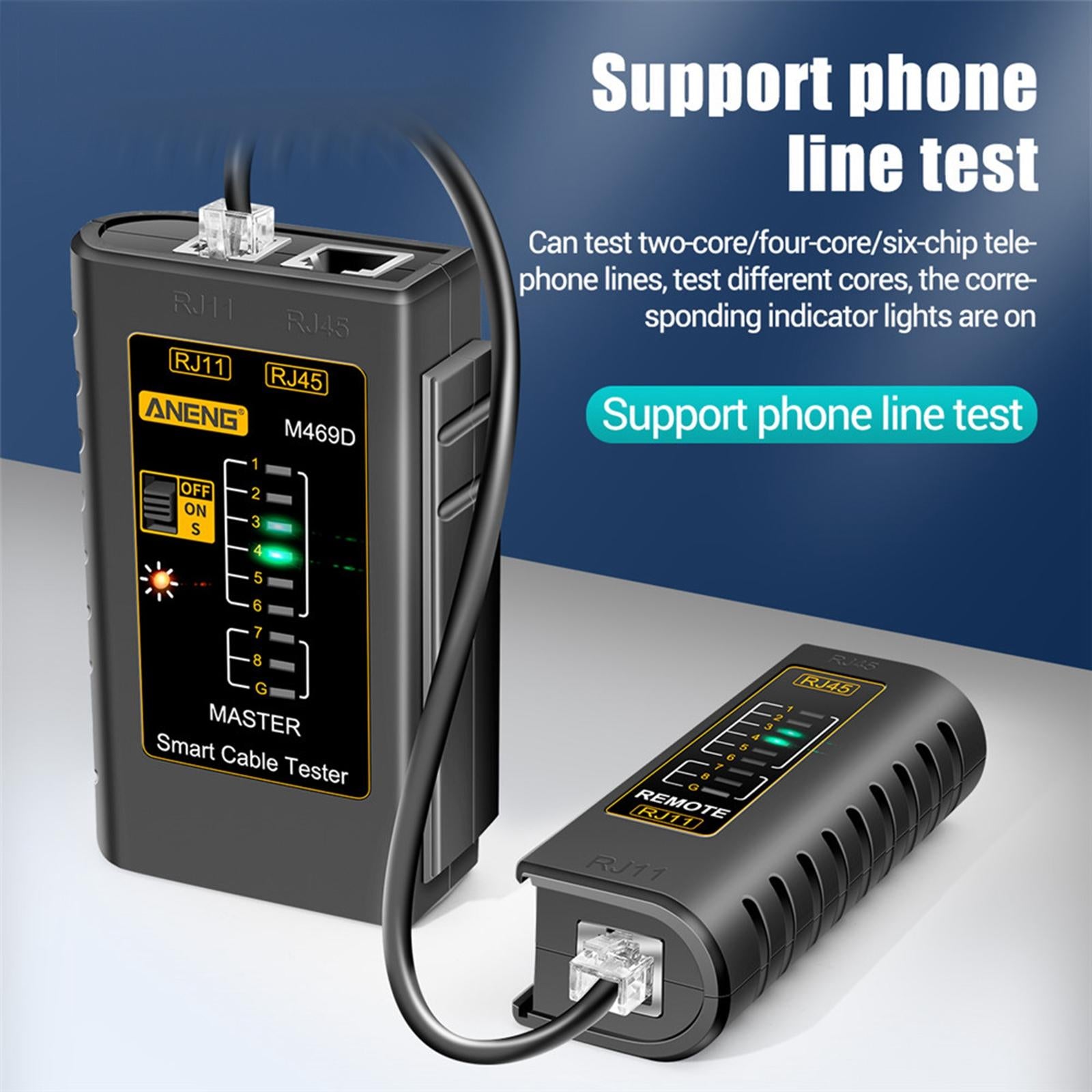 Network Cable Tester Networking Tool RJ 45 & RJ11 for Optical Cat Switch