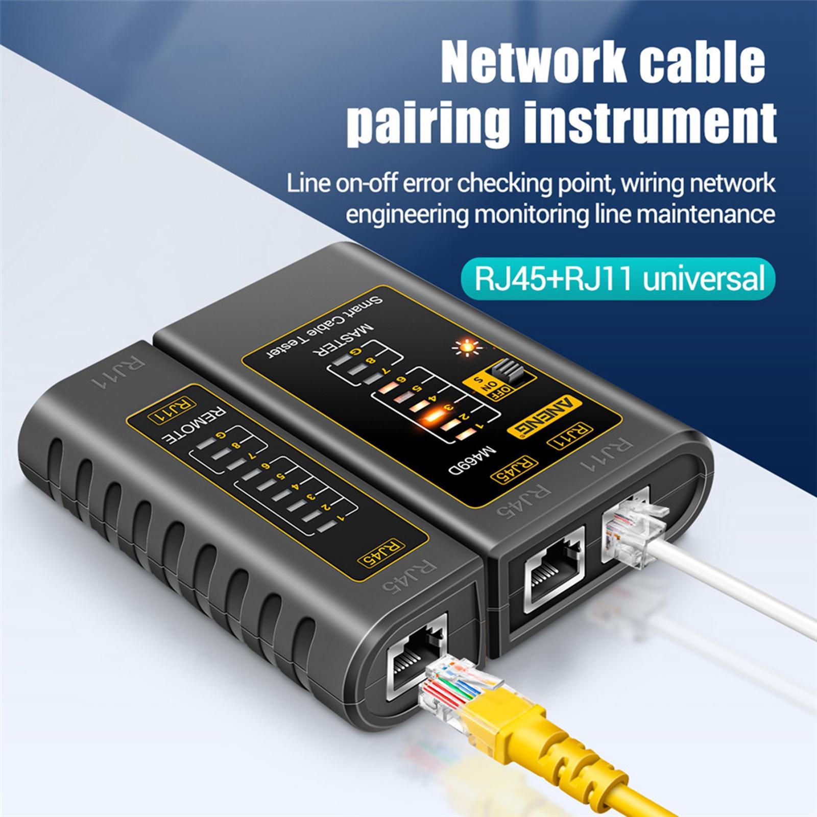 Network Cable Tester Networking Tool RJ 45 & RJ11 for Optical Cat Switch