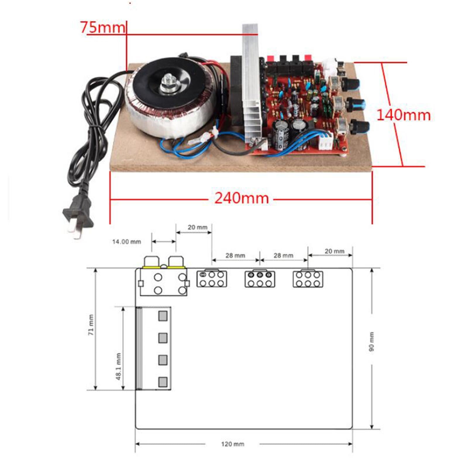 DIY 220V/200W Audio Power Amplifier Bluetooth HIFI Speaker USB for FM Home