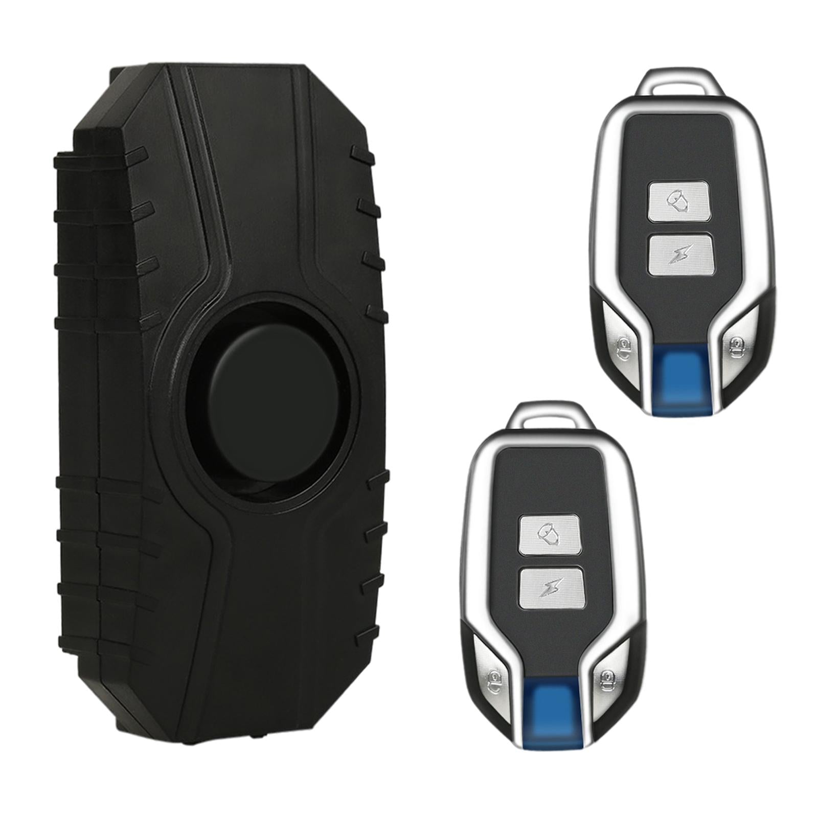 Bike Alarm Loud 113dB Wireless Vibration IP55 Waterproof  with 2x remote