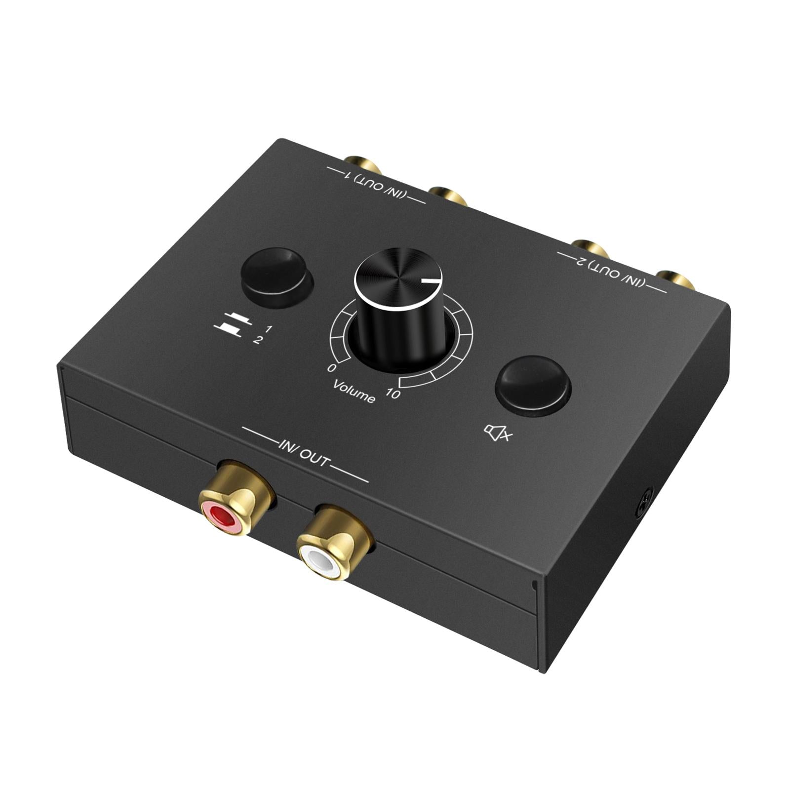 L / R Stereo Audio Switcher No External Power Required Portable for Office