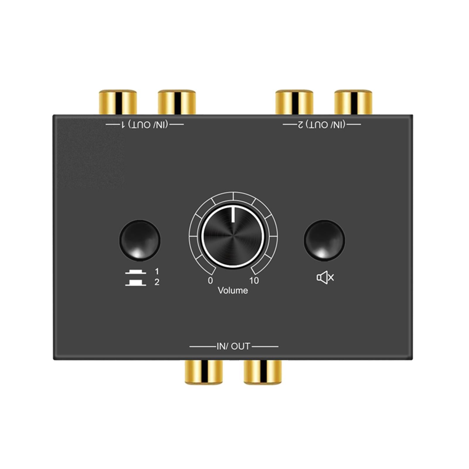 L / R Stereo Audio Switcher No External Power Required Portable for Office