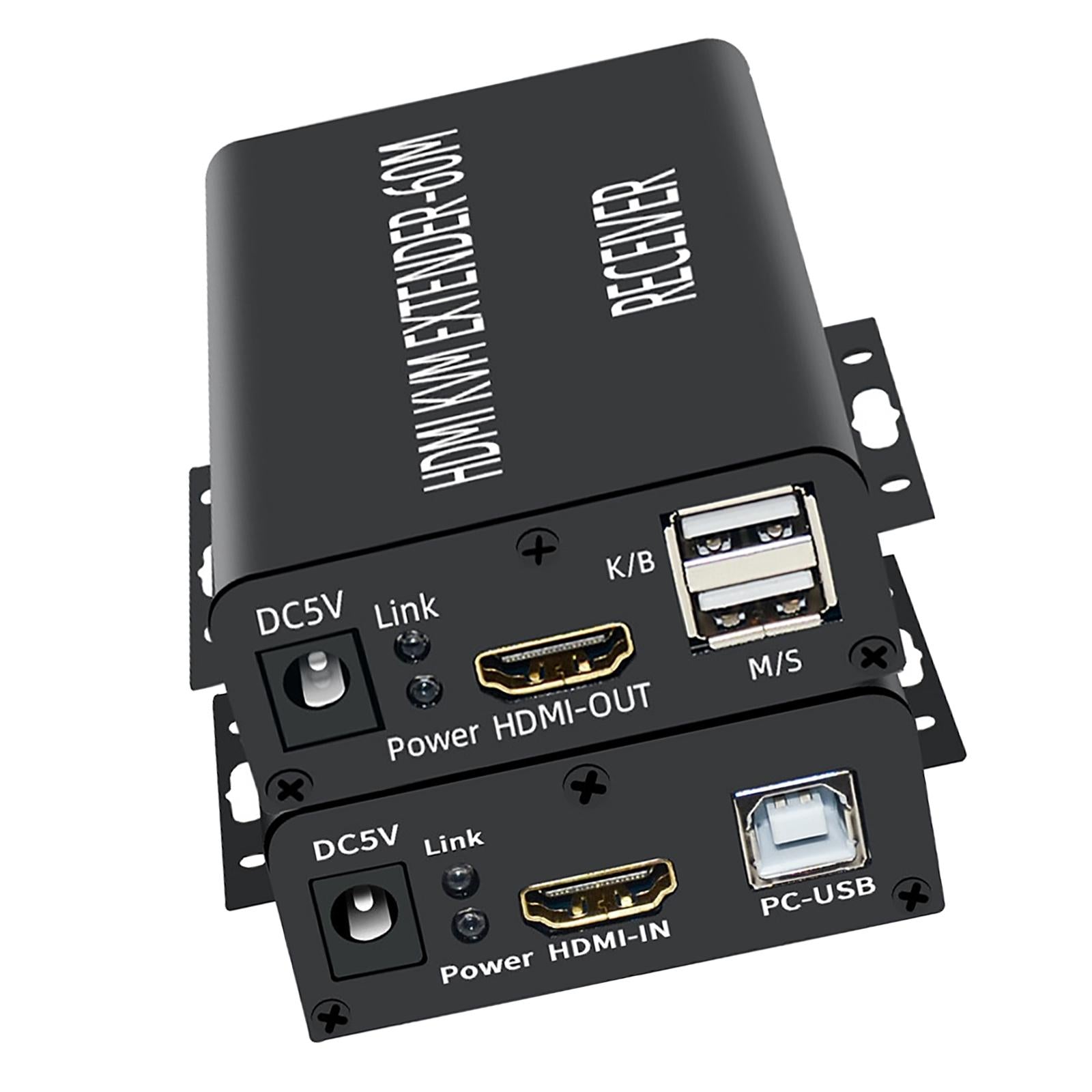 HDMI KVM Extender 60M Transmitter Receiver Plug Type UK