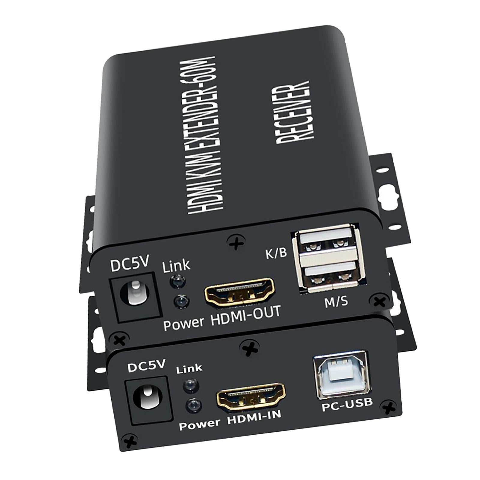 HDMI KVM Extender 60M Transmitter Receiver Plug Type UK