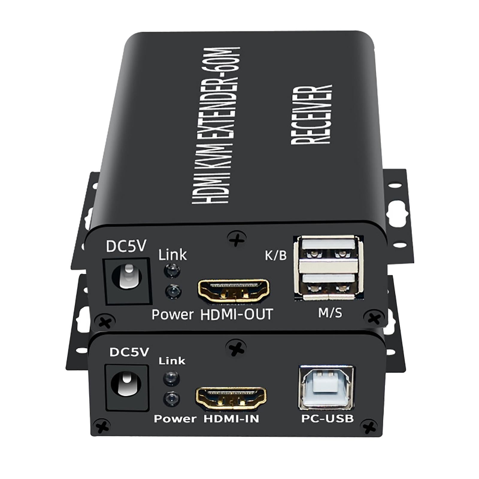 HDMI KVM Extender 60M Transmitter Receiver Plug Type UK