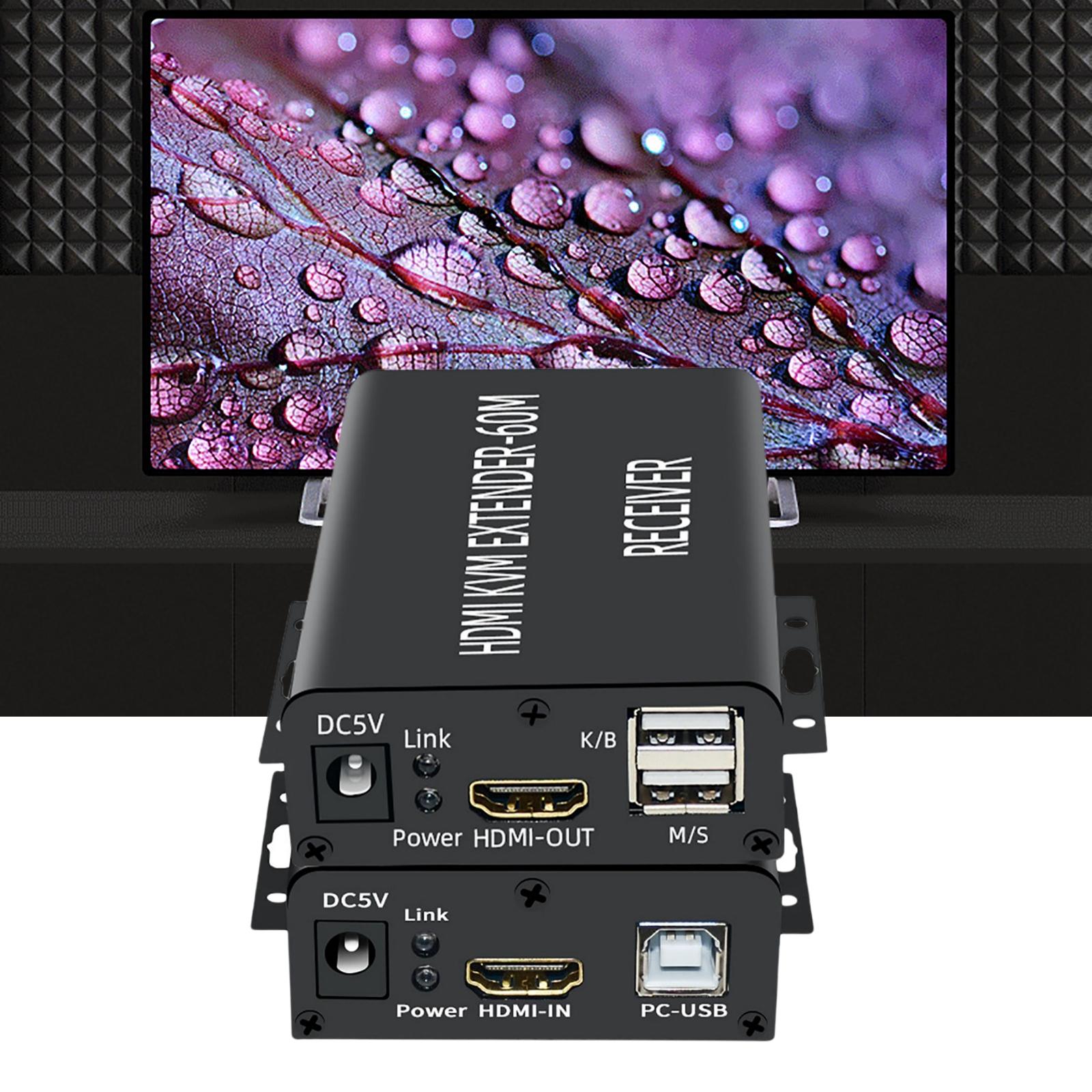 HDMI KVM Extender 60M Transmitter Receiver Plug Type UK